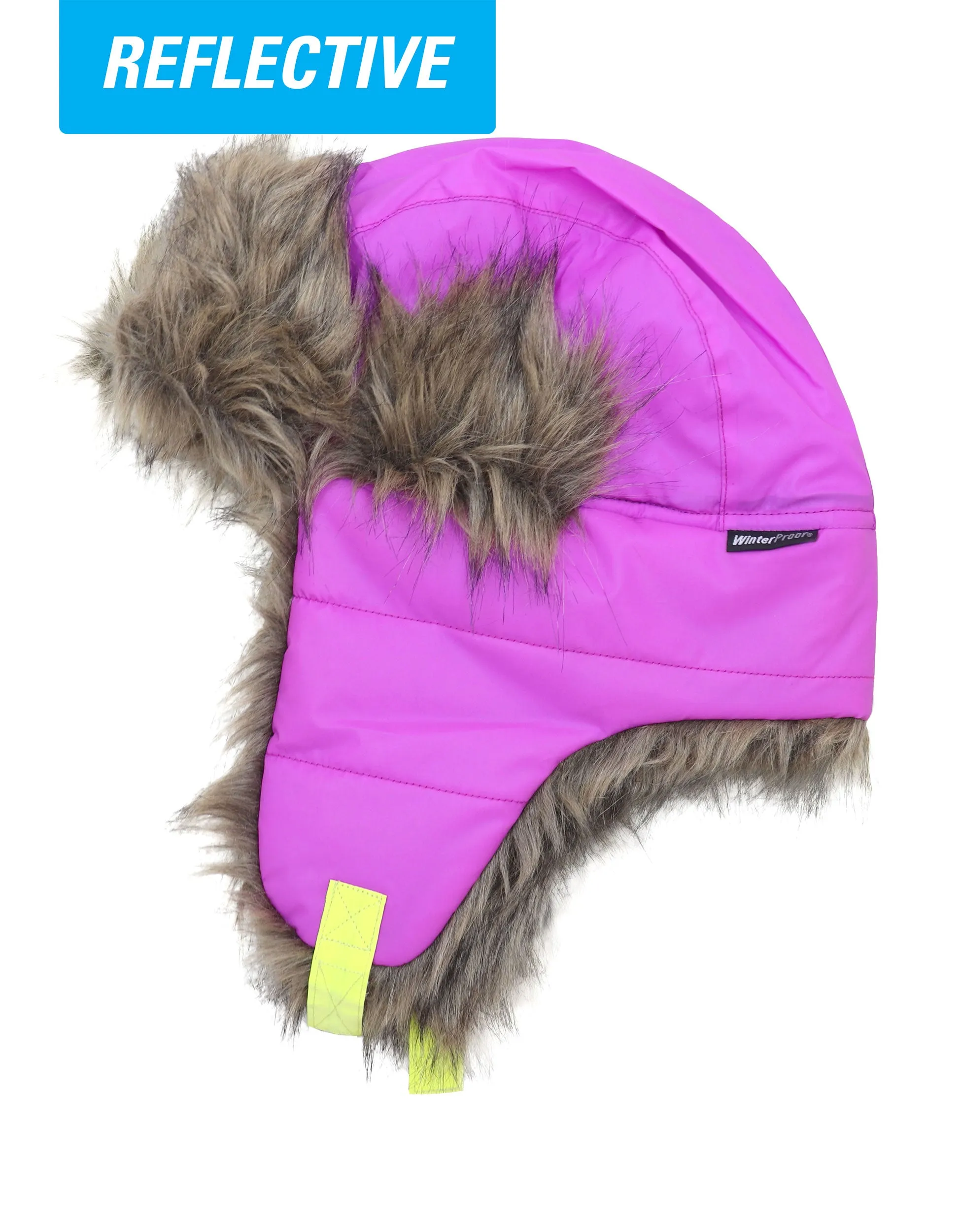 GIRLS 4-16 REFELCTIVE PUFFER TRAPPER HAT