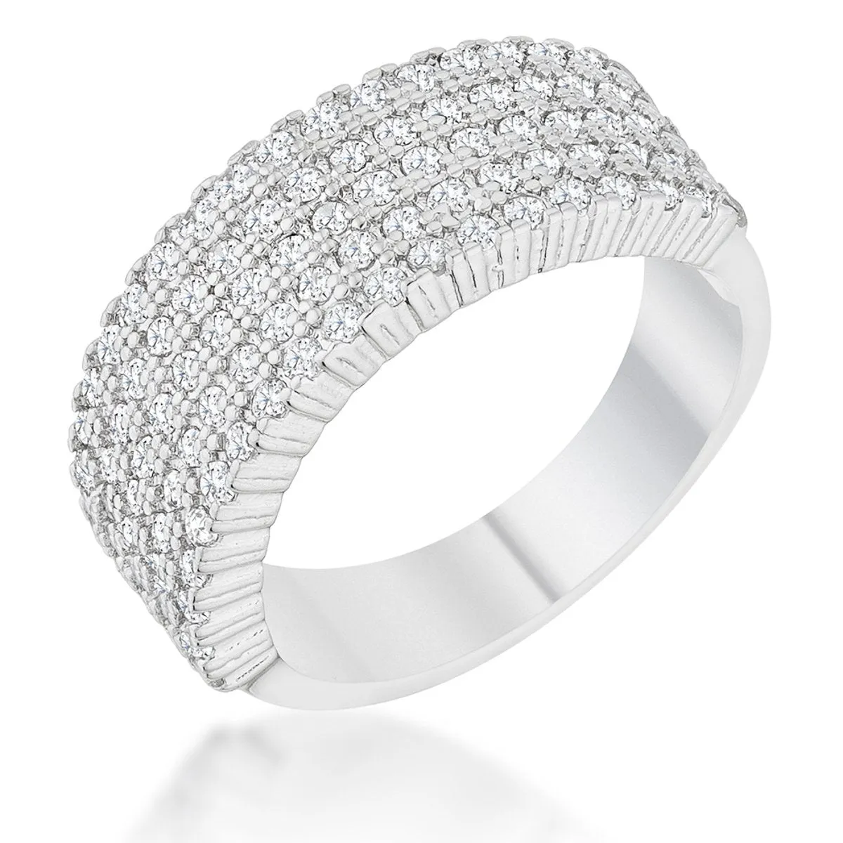 Gwen Cluster CZ Wide Band Ring  | 2ct