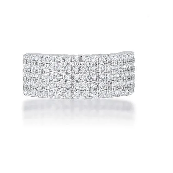 Gwen Cluster CZ Wide Band Ring  | 2ct