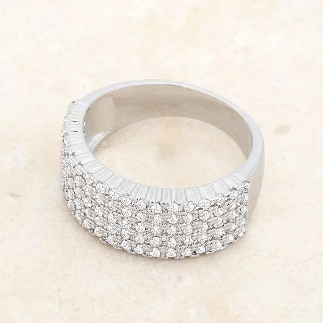 Gwen Cluster CZ Wide Band Ring  | 2ct