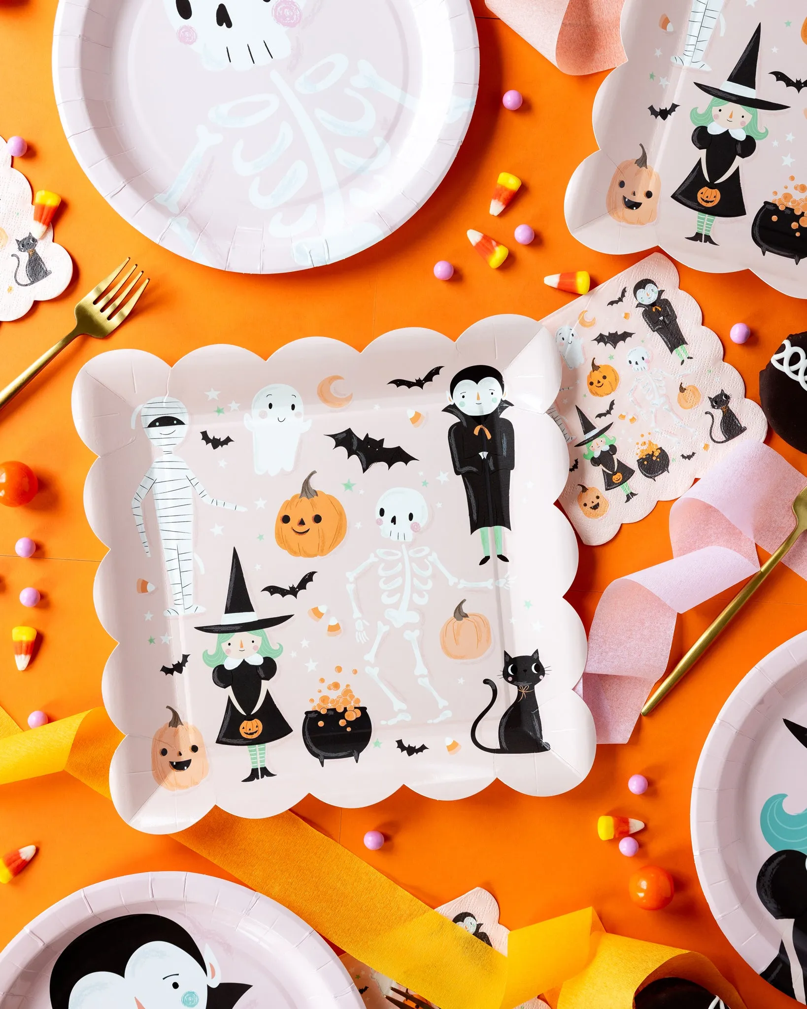 Halloween Characters Paper Plate