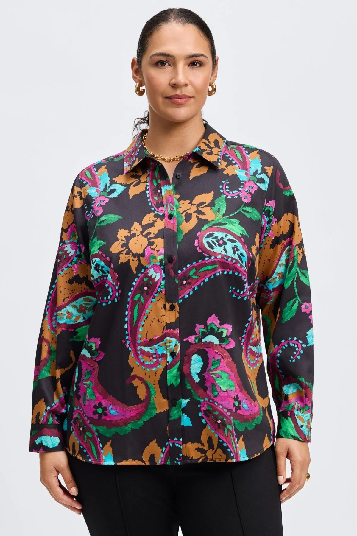 Hampton Plus No Iron Painted Paisley Shirt