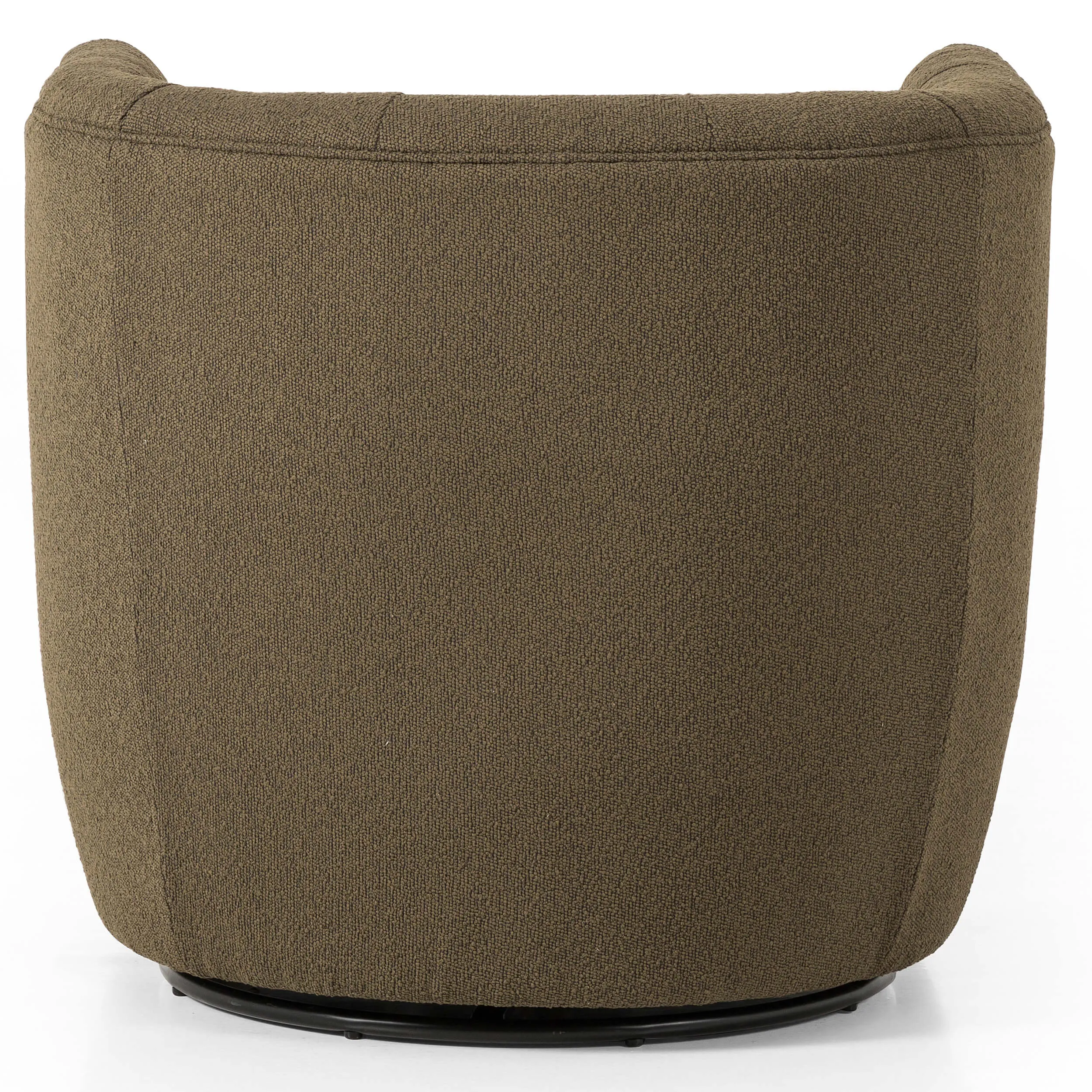 Hanover Swivel Chair, Fiqa Boucle Olive