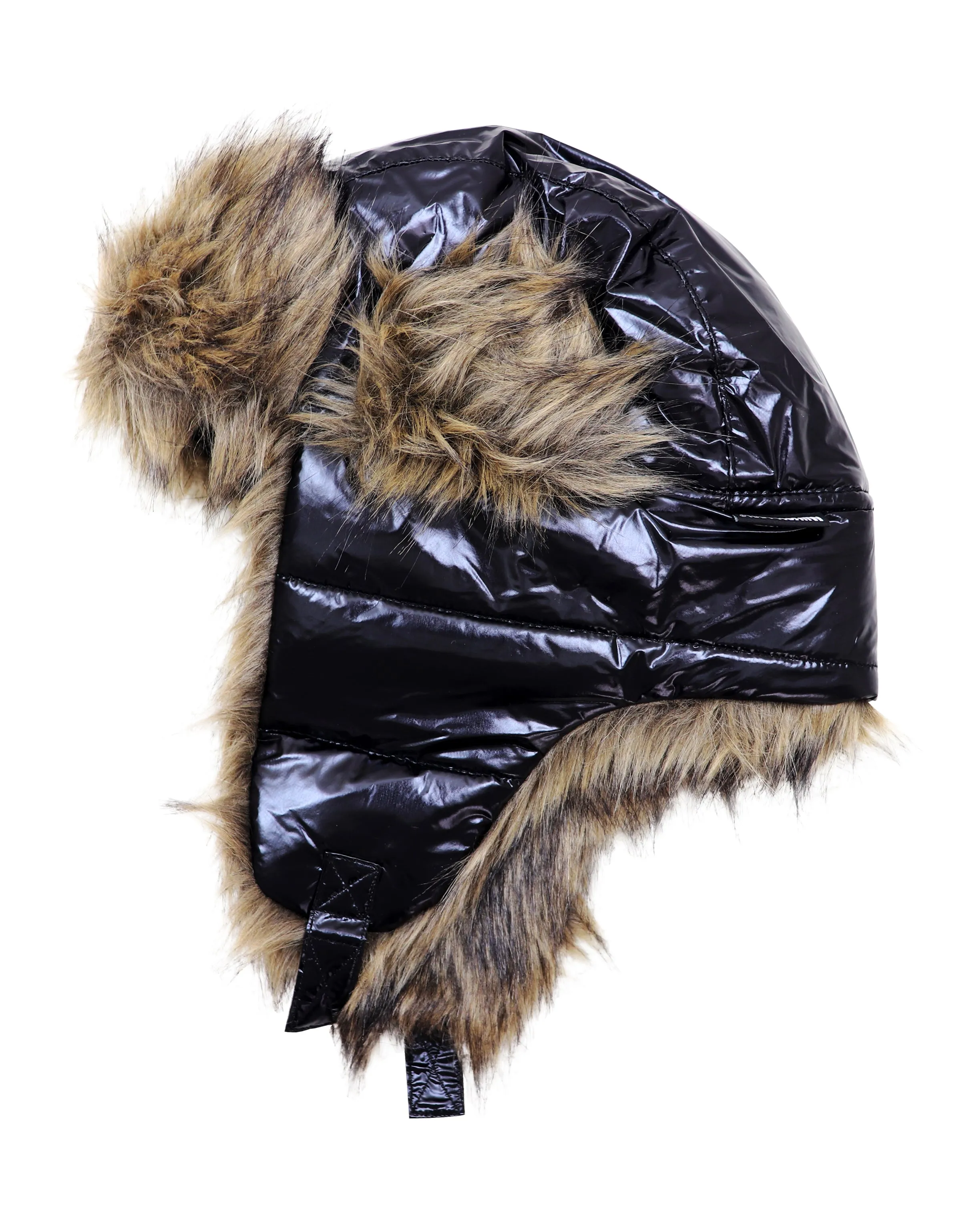 KIDS 4-16 GLOSS PUFFER TRAPPER HAT