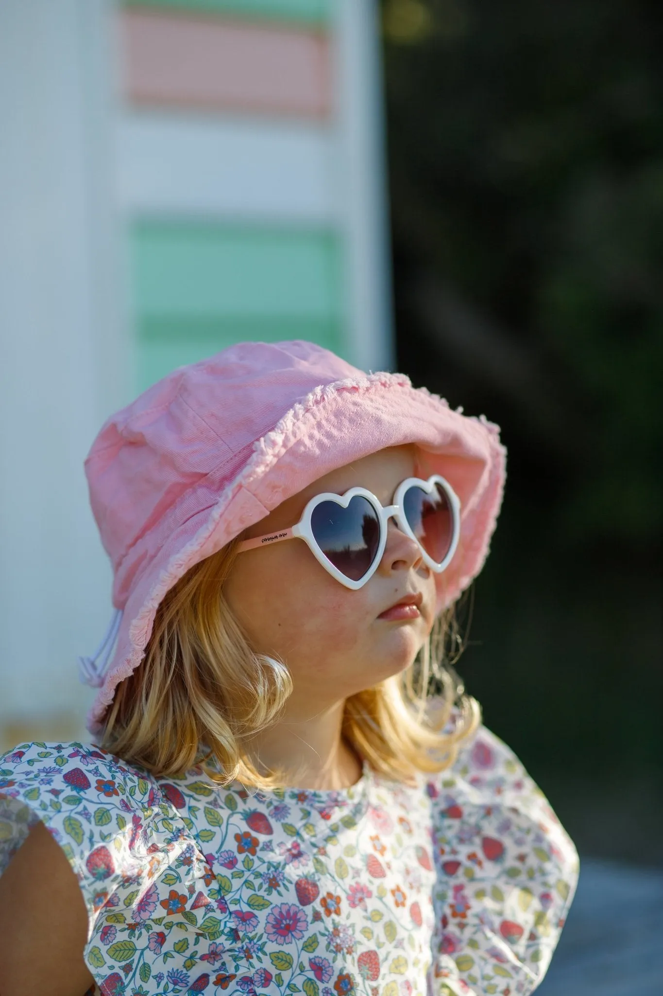 Kids Heart Sunglasses - White and Pink