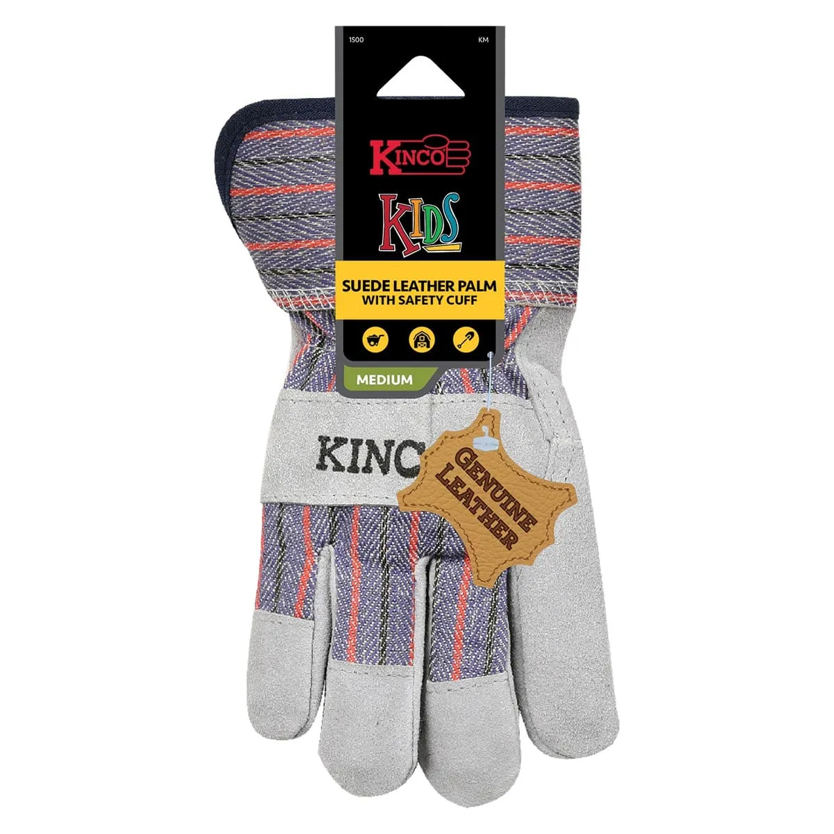 Kinco Kids Suede Cowhide Palm with Safety Cuff