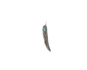 Kingman Turquoise Feather Pendant | Artisan Handmade