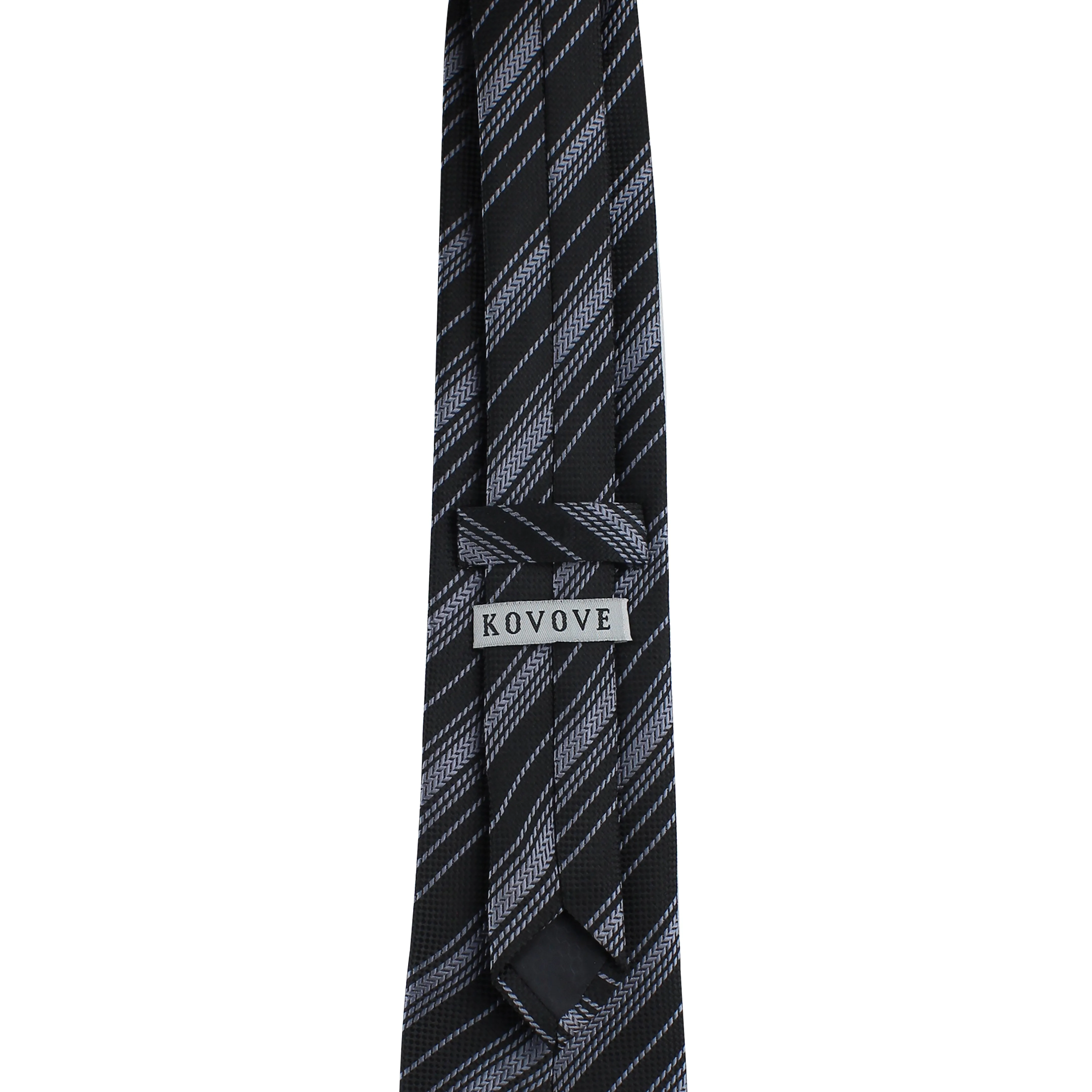 Kovove The Trend Setter Striped  Black Necktie For Men