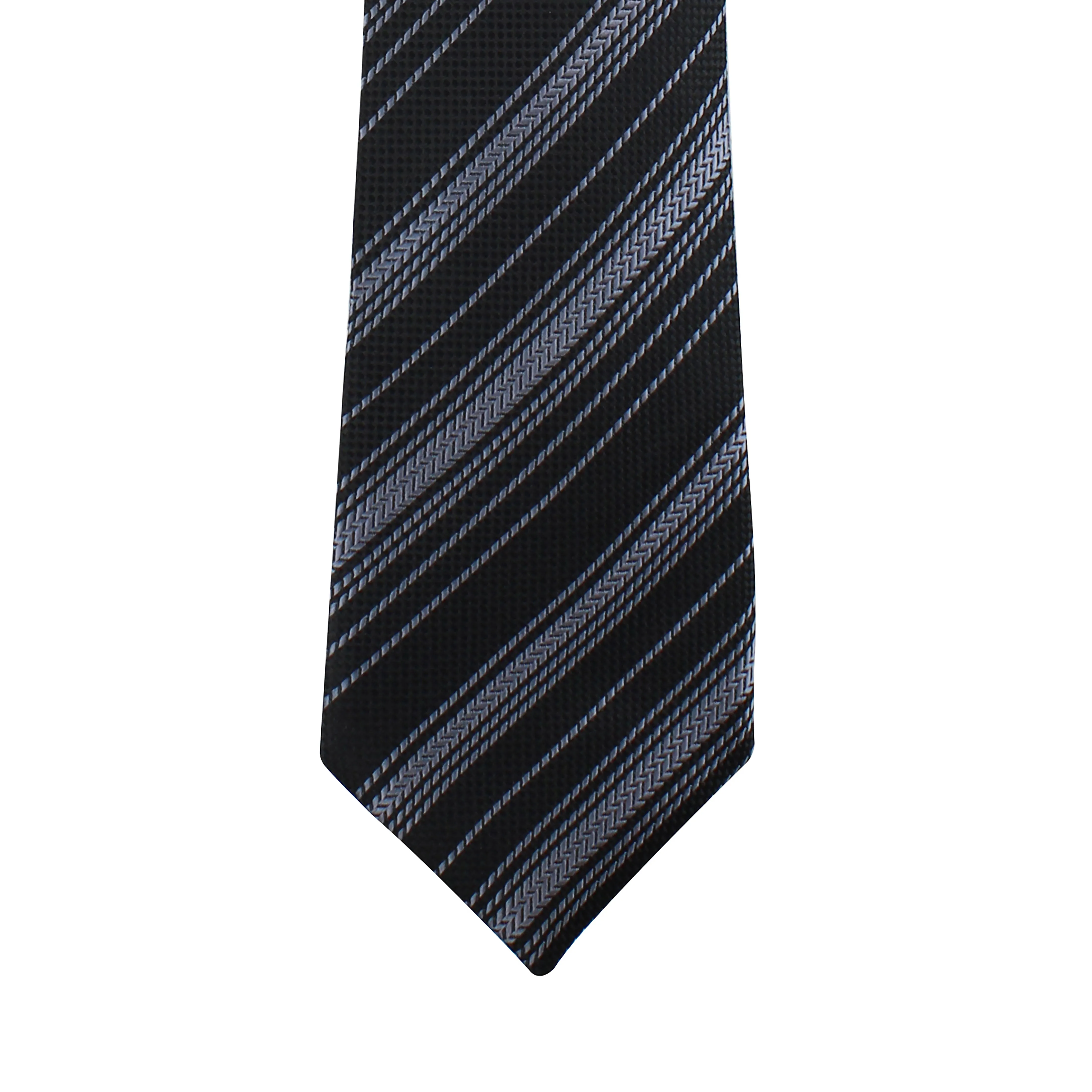 Kovove The Trend Setter Striped  Black Necktie For Men