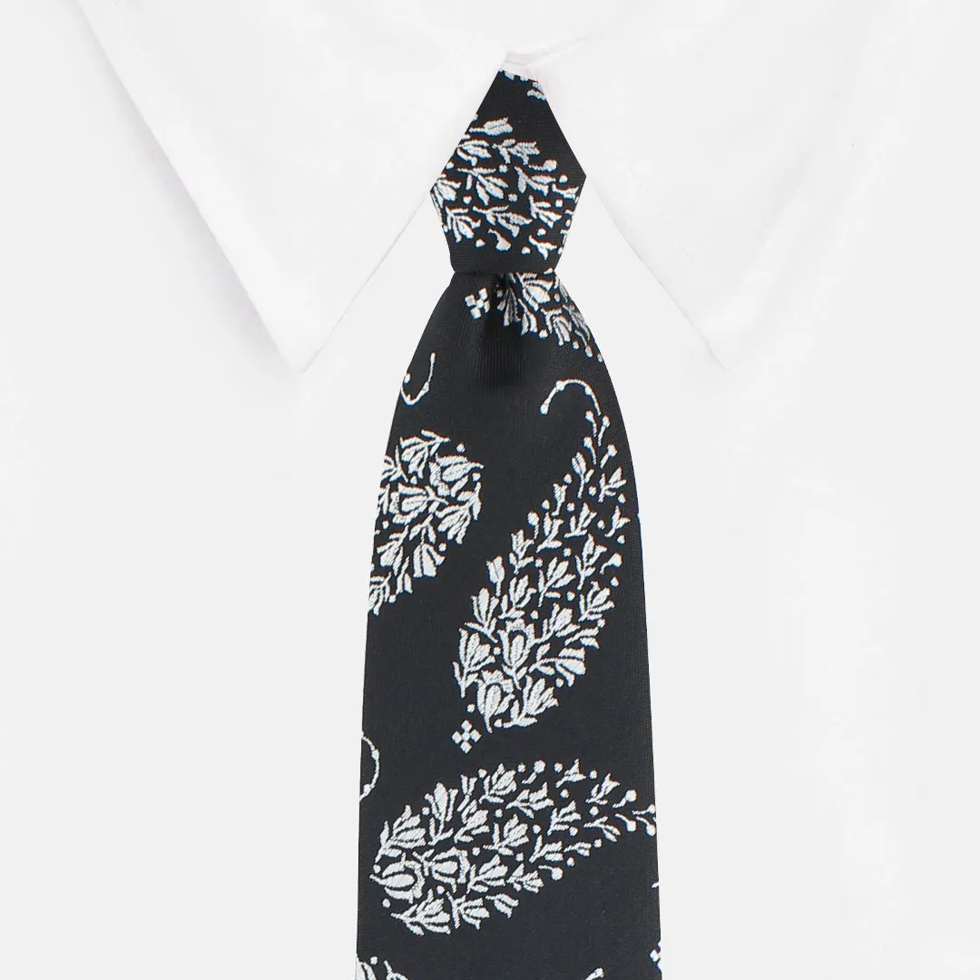 Kovove The Twining Paisley Black Necktie For Men