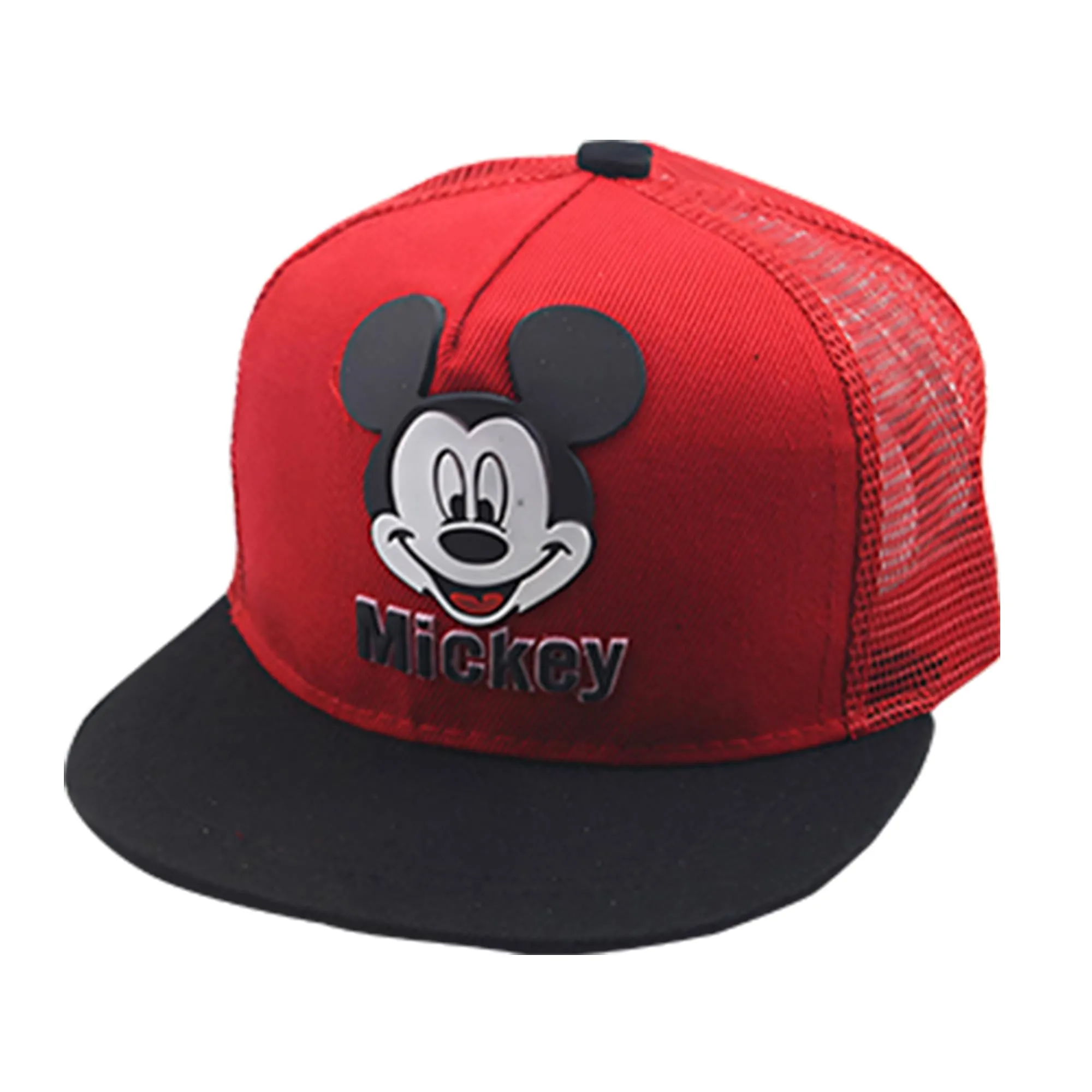 Kuber Industries Pack of 2 Mickey Mouse Cap | Adjustable Cap for Boys and Girls | Cartoon Character Printed Little Cap for Kids | Cap for 7-12 Year Old Baby Girls and Boys | QI0092-A | Red