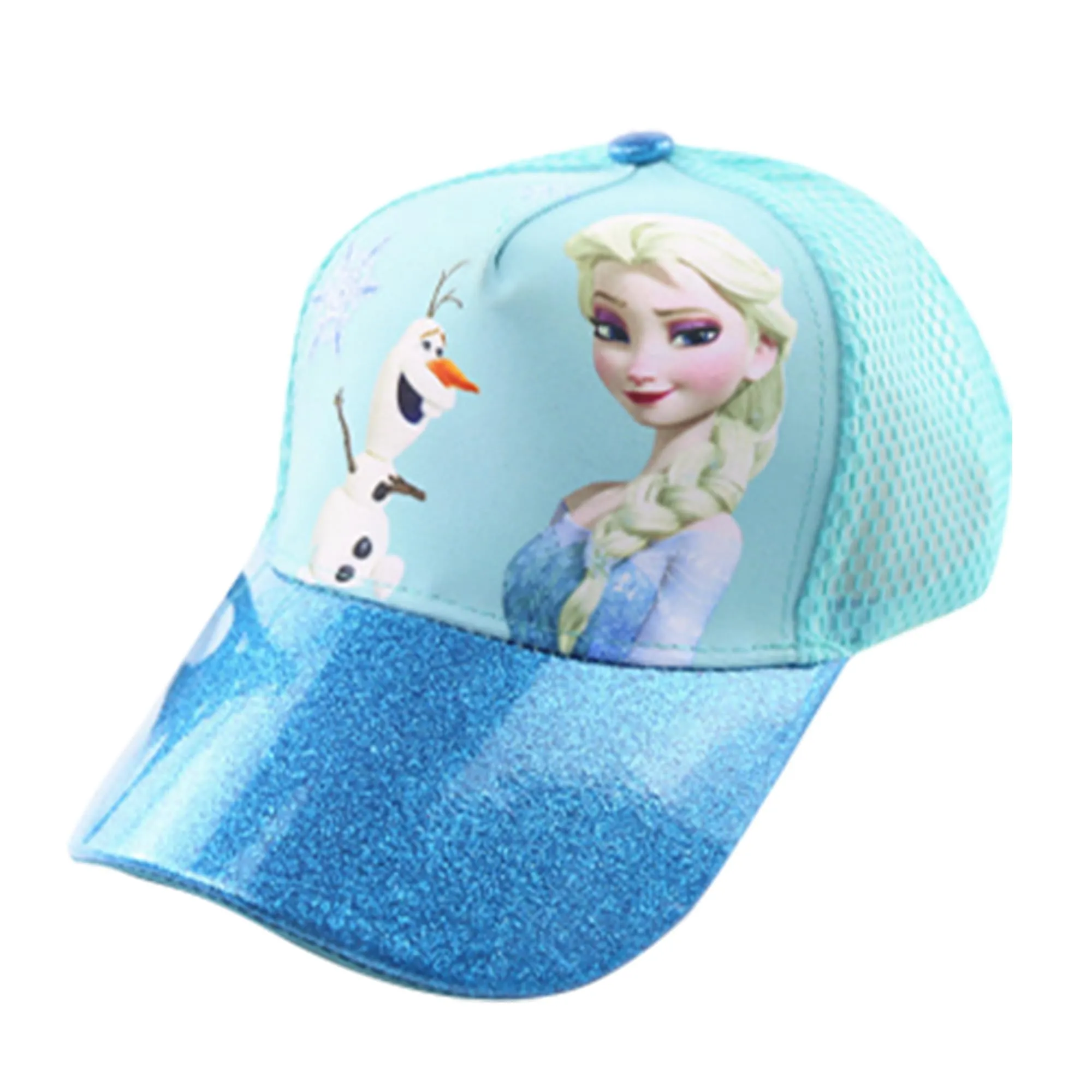 Kuber Industries Pack of 3 Princess Cap | Adjustable Cap for Boys and Girls | Cartoon Character Printed Little Cap for Kids | Cap for 7-12 Year Old Baby Girls and Boys |T206221-B | Light Aqua