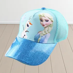 Kuber Industries Pack of 3 Princess Cap | Adjustable Cap for Boys and Girls | Cartoon Character Printed Little Cap for Kids | Cap for 7-12 Year Old Baby Girls and Boys |T206221-B | Light Aqua