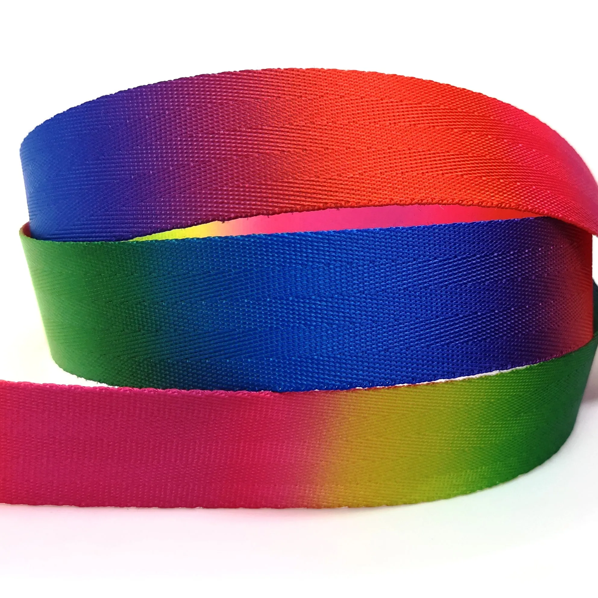 ***Last Chance*** 1" Wide Bright Rainbow Ombre Webbing