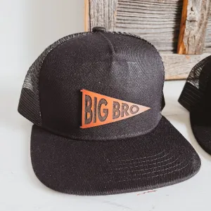 Left Grain - Baby/Children's BIG BRO Mesh Trucker Snapback Hat in Black