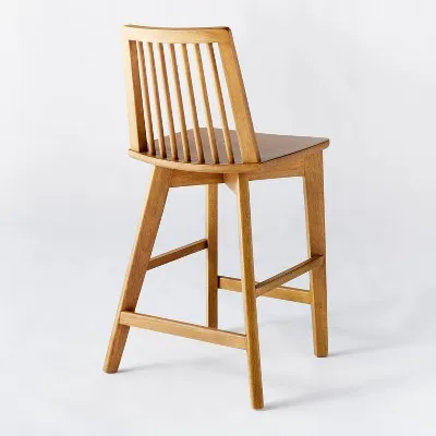 Linden Modified Windsor Wood Counter Height Barstool Natural - Threshold designed with Studio McGee