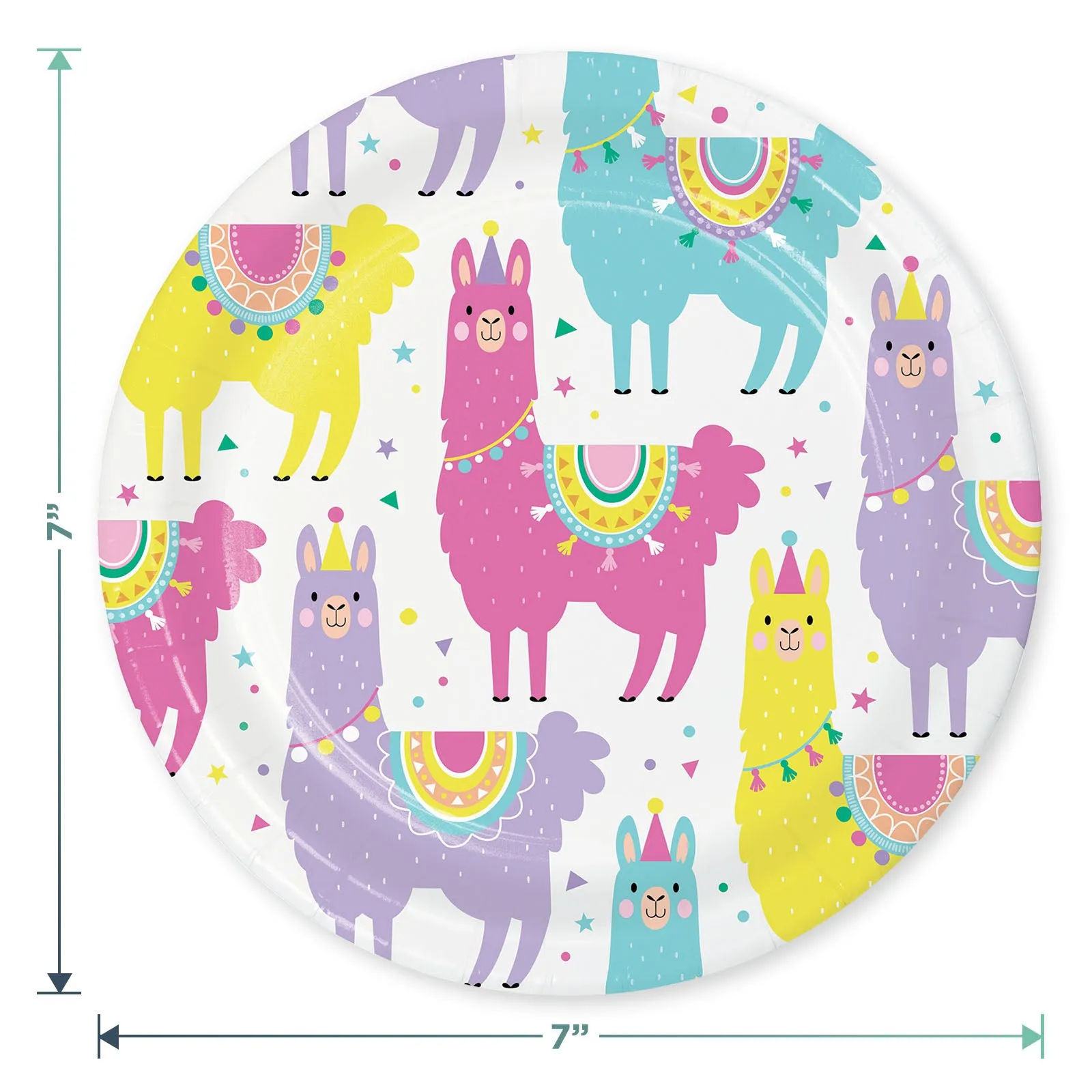 Llama Party Supplies - Llama Fiesta and Cactus Paper Dessert Plates and Beverage Napkins for Llama Theme Party(Serves 16)