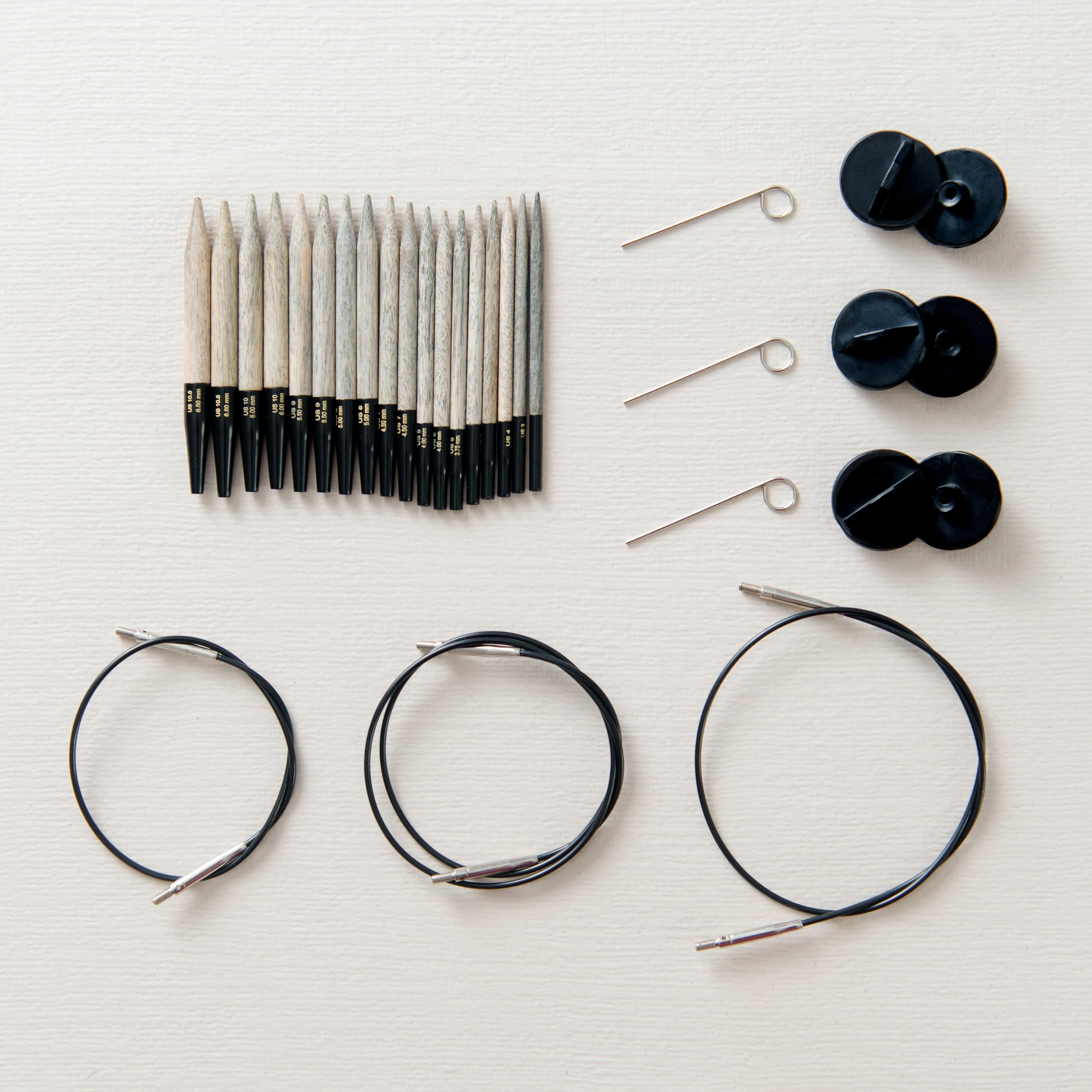 lykke 3.5" driftwood interchangeable circular needle set