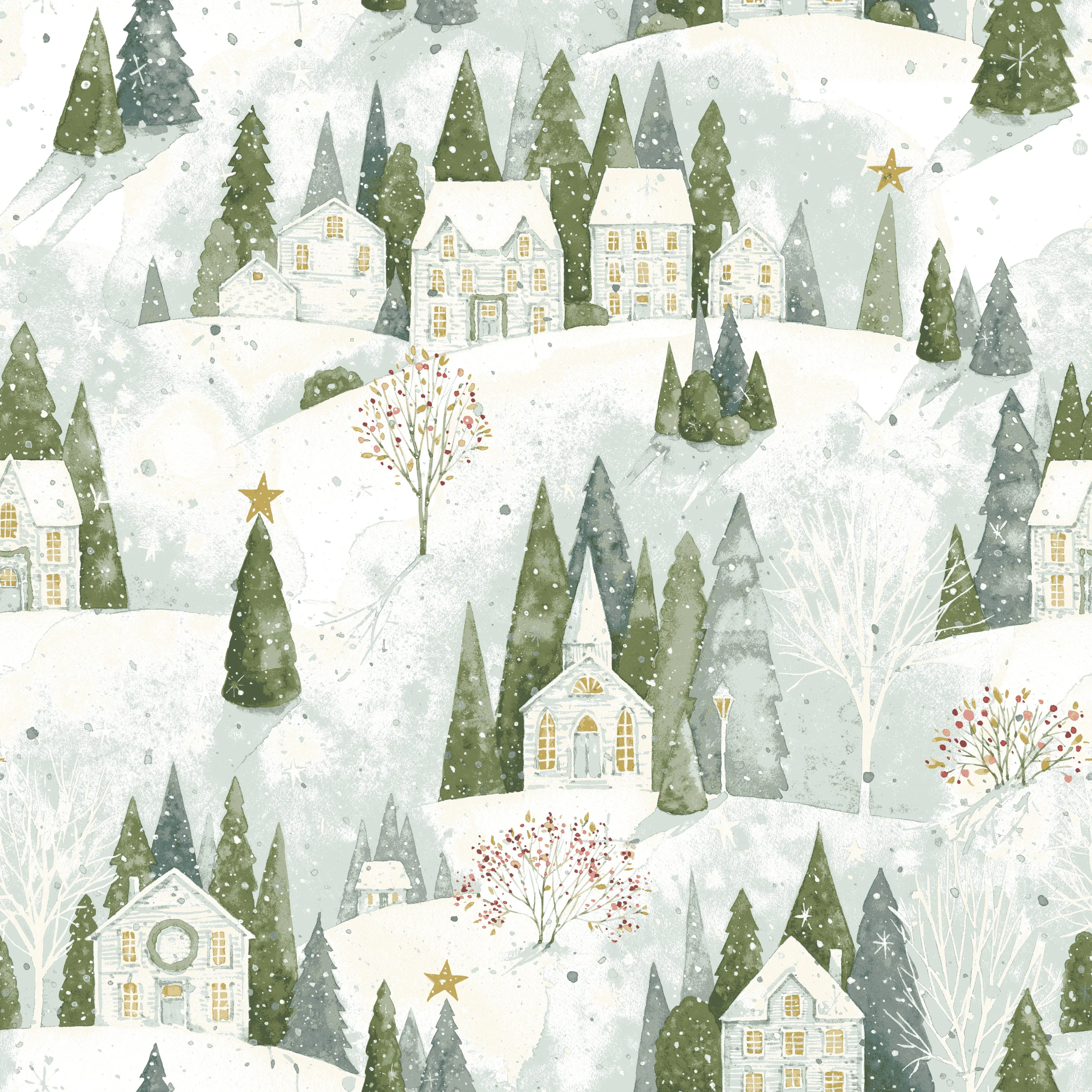 Magical Winterland | Home Sweet Home Snow by Lisa Audit for Riley Blake