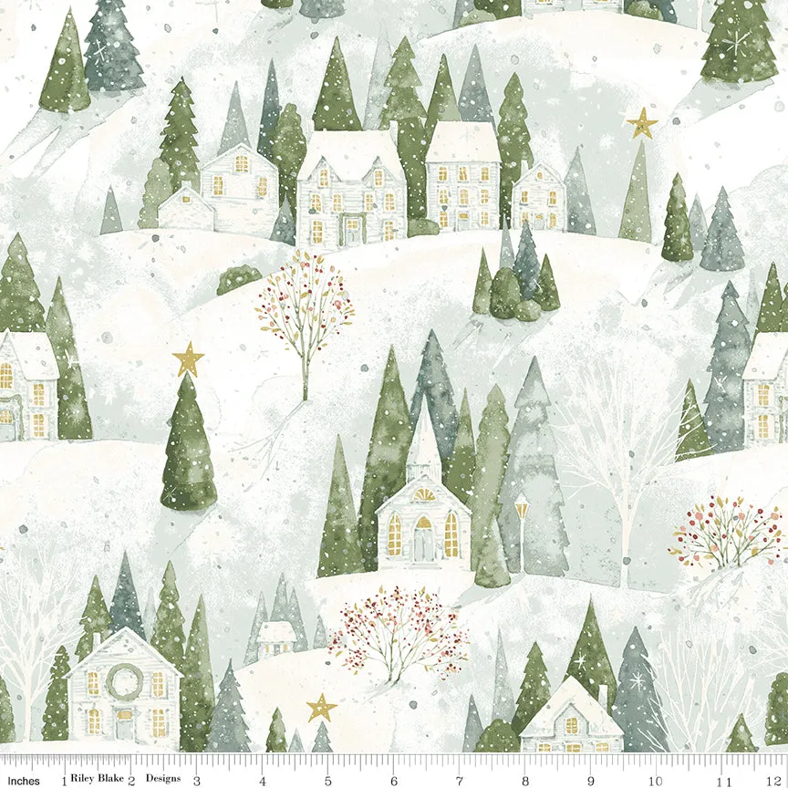 Magical Winterland | Home Sweet Home Snow by Lisa Audit for Riley Blake