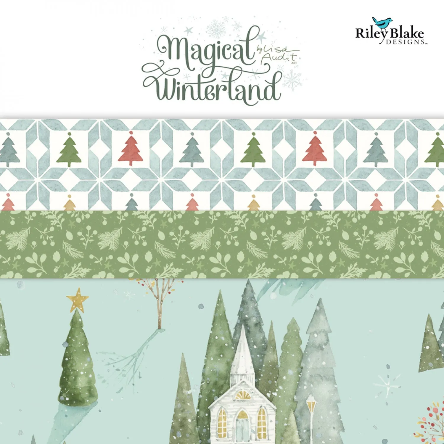 Magical Winterland | Home Sweet Home Snow by Lisa Audit for Riley Blake