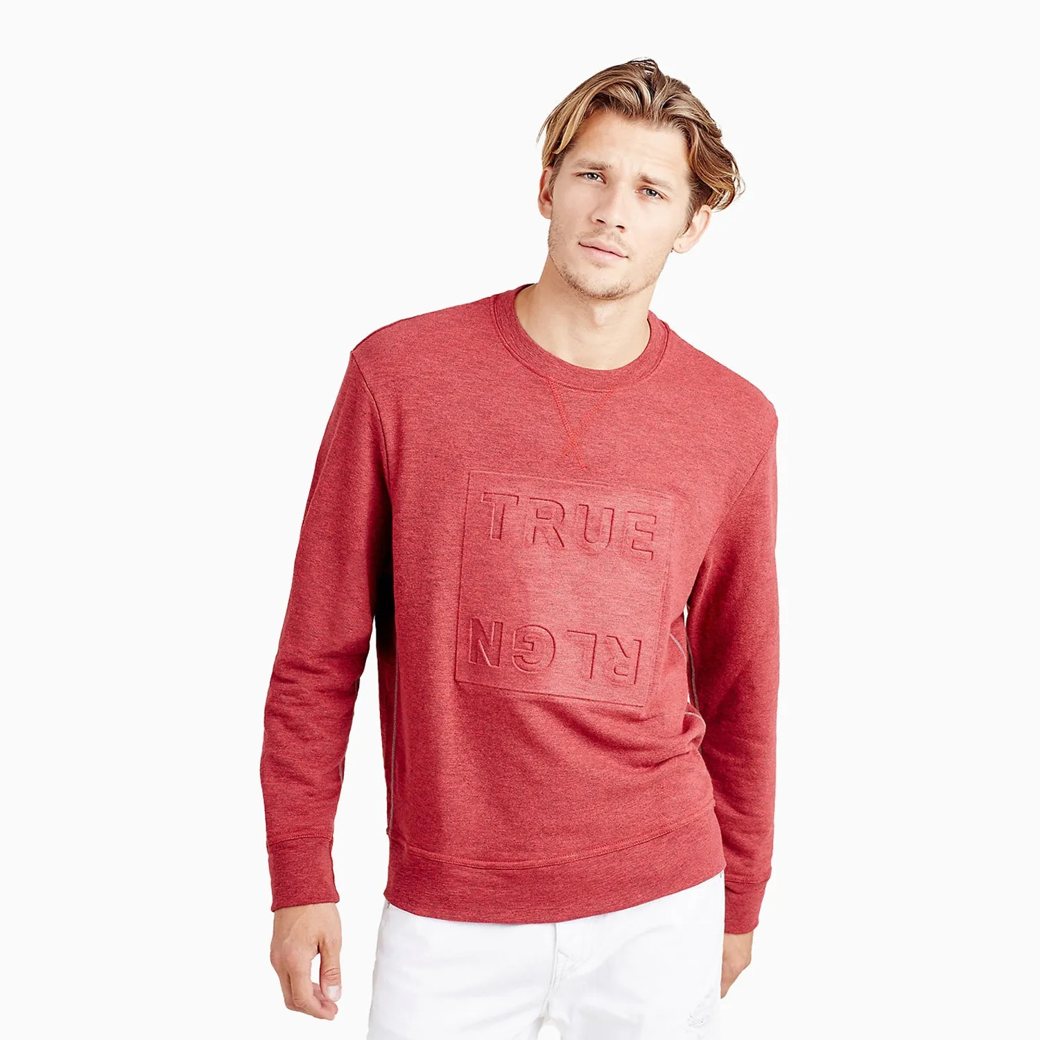 Men's Debossed Logo Double Knit Sweatshirt