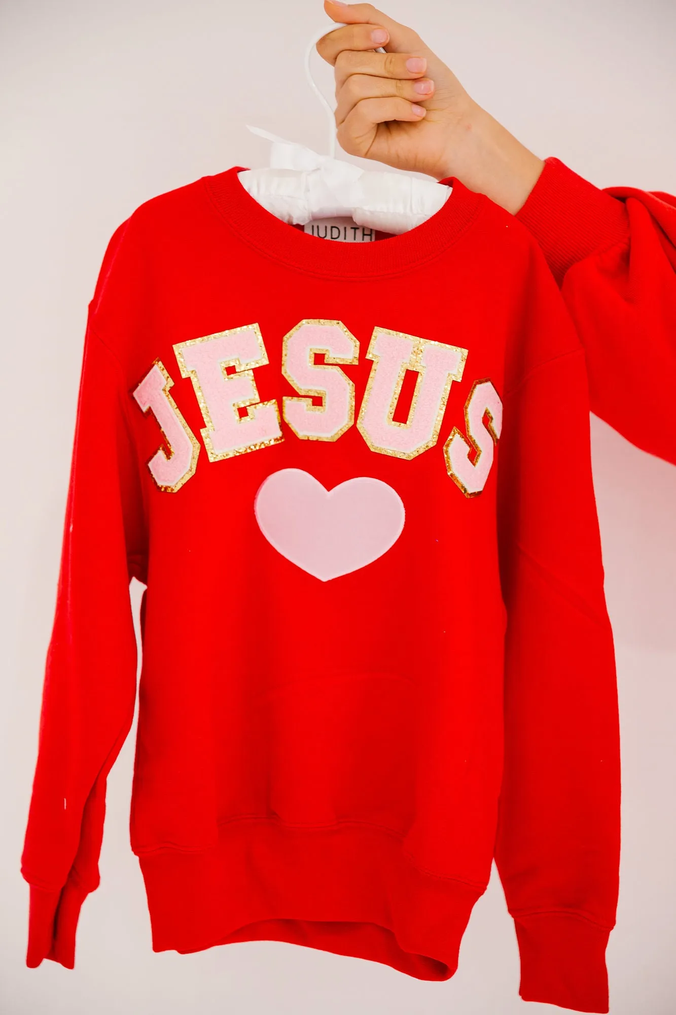 MINI KIDS JESUS HEART RED PULLOVER