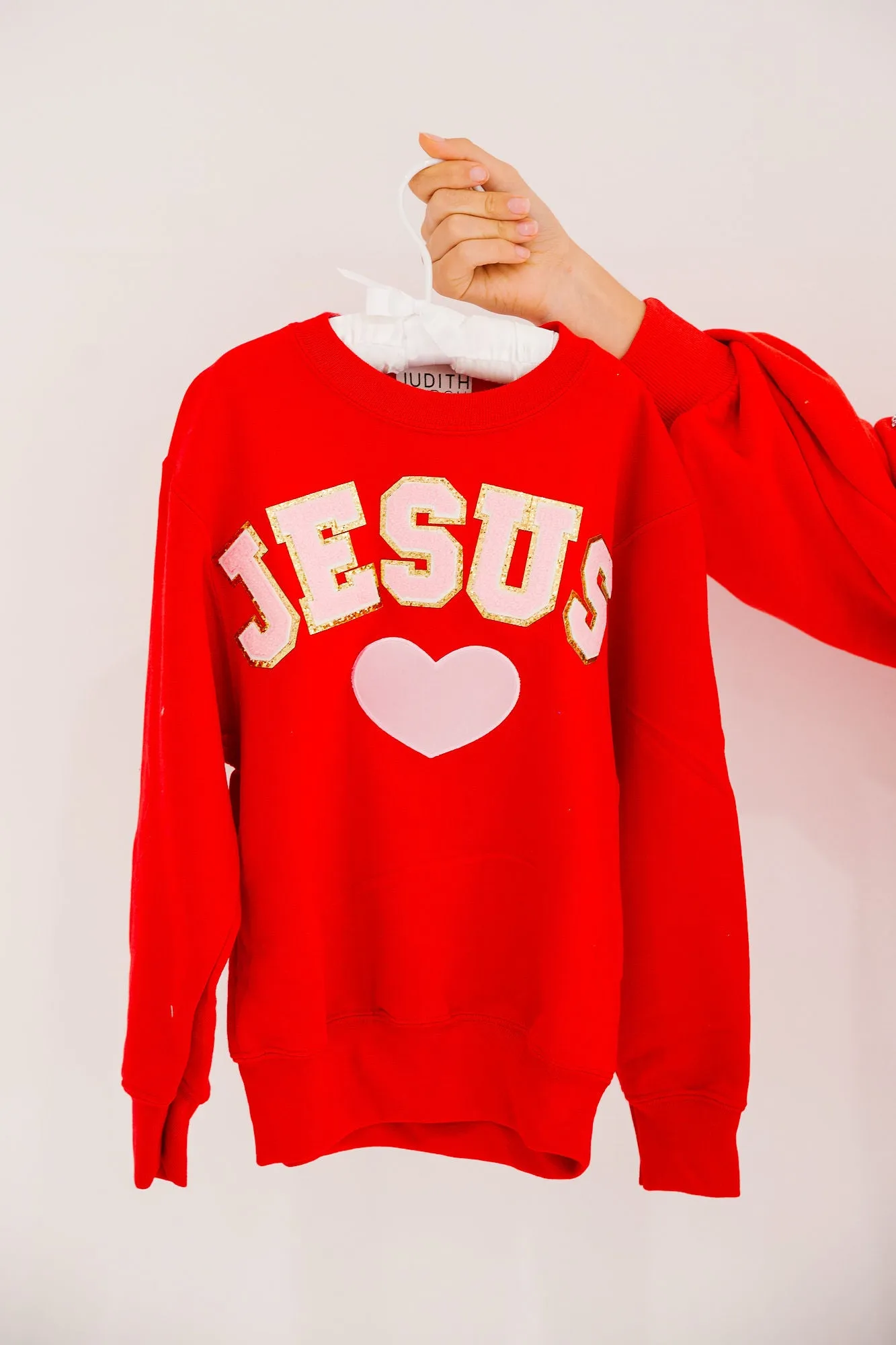 MINI KIDS JESUS HEART RED PULLOVER