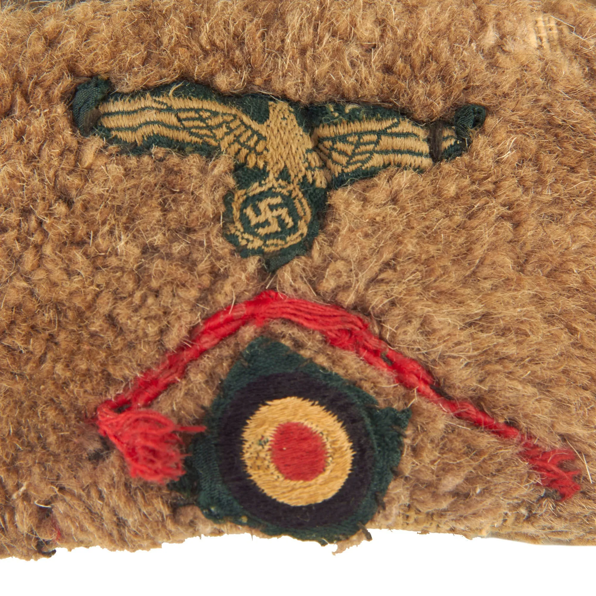 Original German Captured Soviet WWII Enlisted Ushanka Winter Cap with Period Applied Heer Artillery Insignia - dated 1940