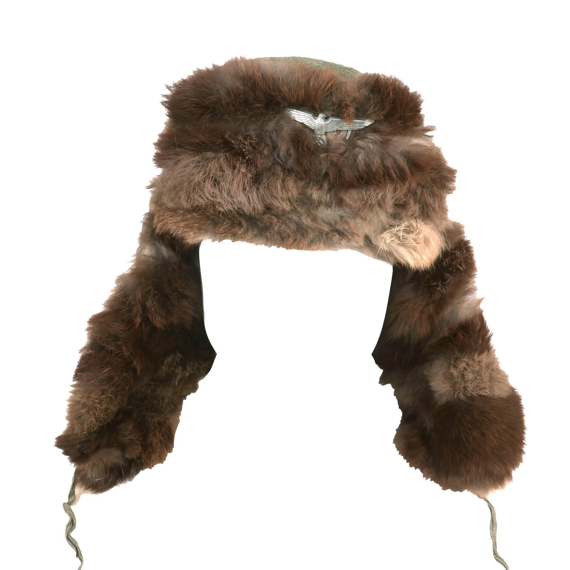 Original German WWII 1943 Dated Eastern Front Army Heer Rabbit Fur Pelzmütze Winter Hat - Size 58