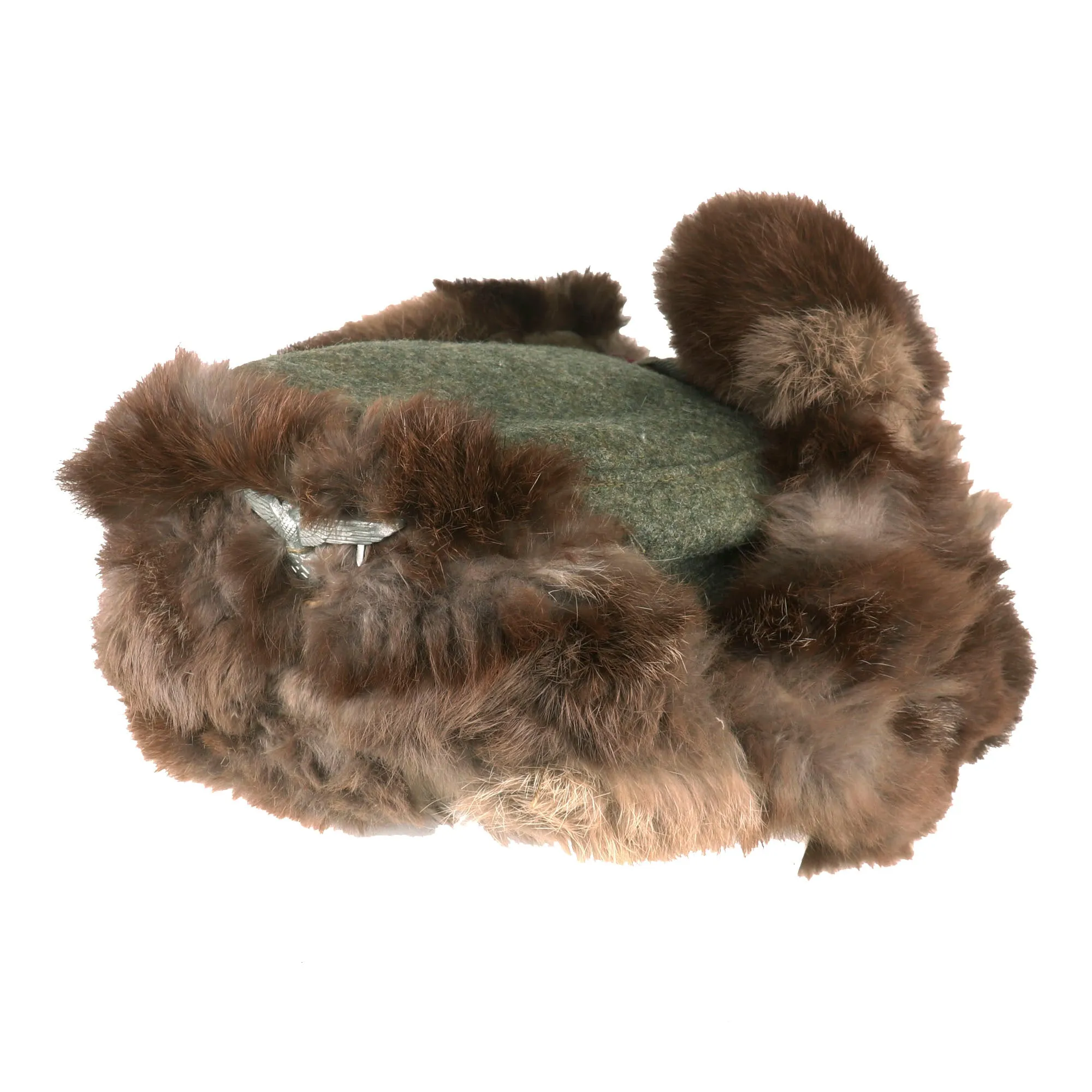 Original German WWII 1943 Dated Eastern Front Army Heer Rabbit Fur Pelzmütze Winter Hat - Size 58