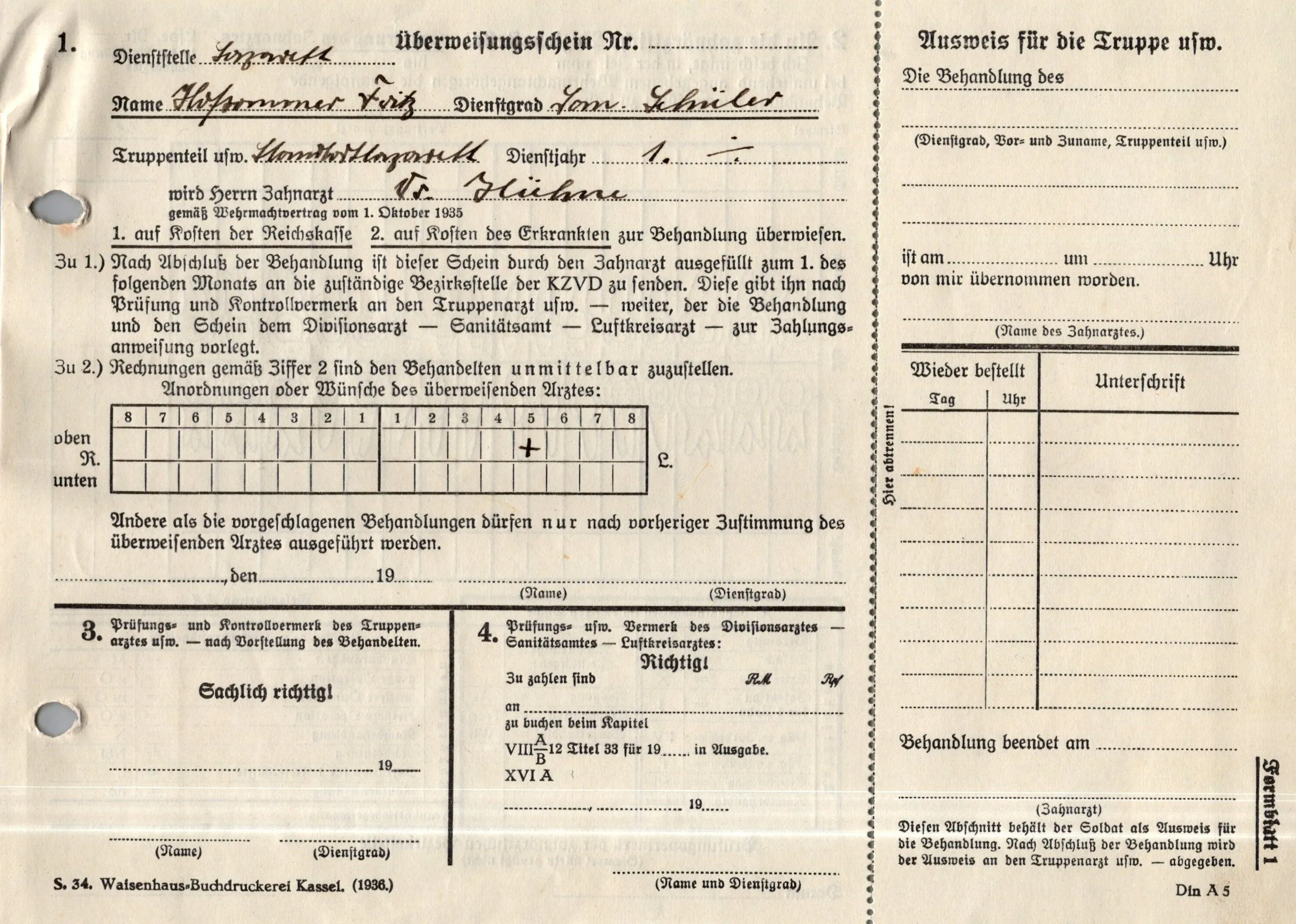 Original German WWII Massive Award & Document Grouping of Sanitäts-Feldwebel Friedrich Hofsommer of Panzerjäger - Abteilung 15