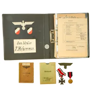 Original German WWII Massive Award & Document Grouping of Sanitäts-Feldwebel Friedrich Hofsommer of Panzerjäger - Abteilung 15