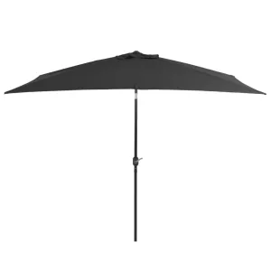 Outdoor Parasol with Metal Pole 300x200 cm Anthracite