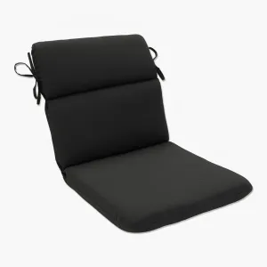 Outdoor/Indoor Fresco Black Rounded Corners Chair Cushion