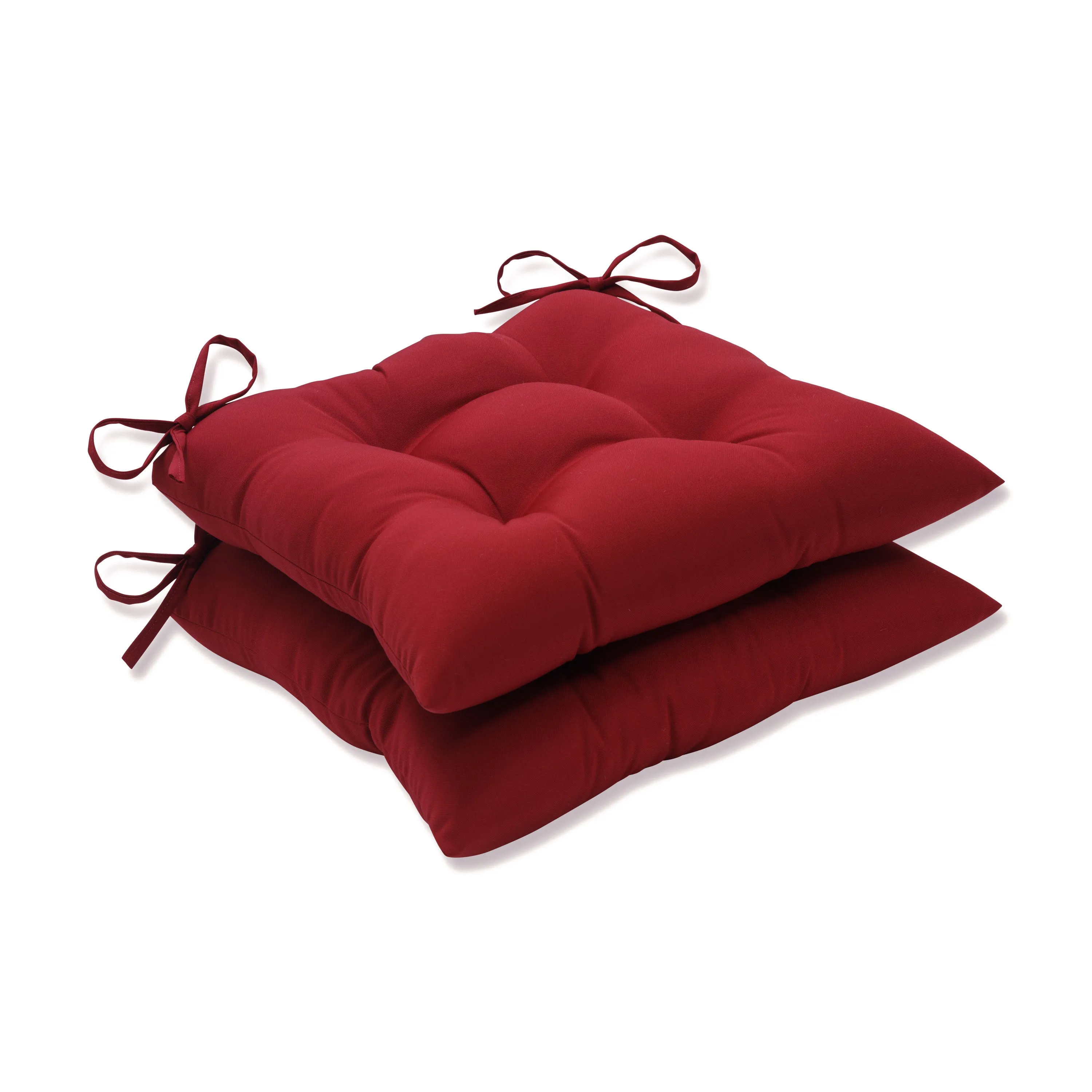 Outdoor/Indoor Pompeii Red Tufted Seat Cushions