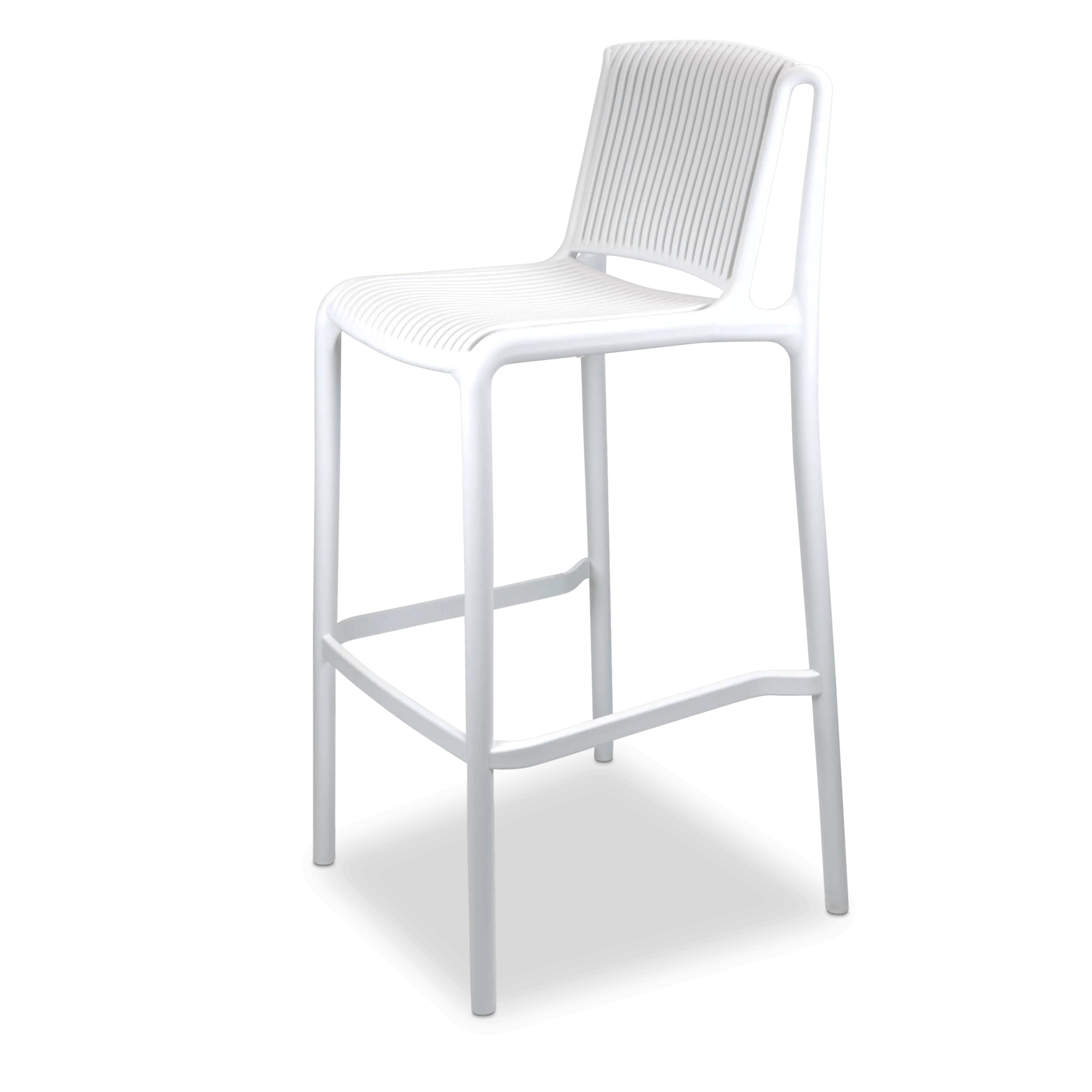 Paros UV Plastic Outdoor Bar Stool (PP) in Arctic White