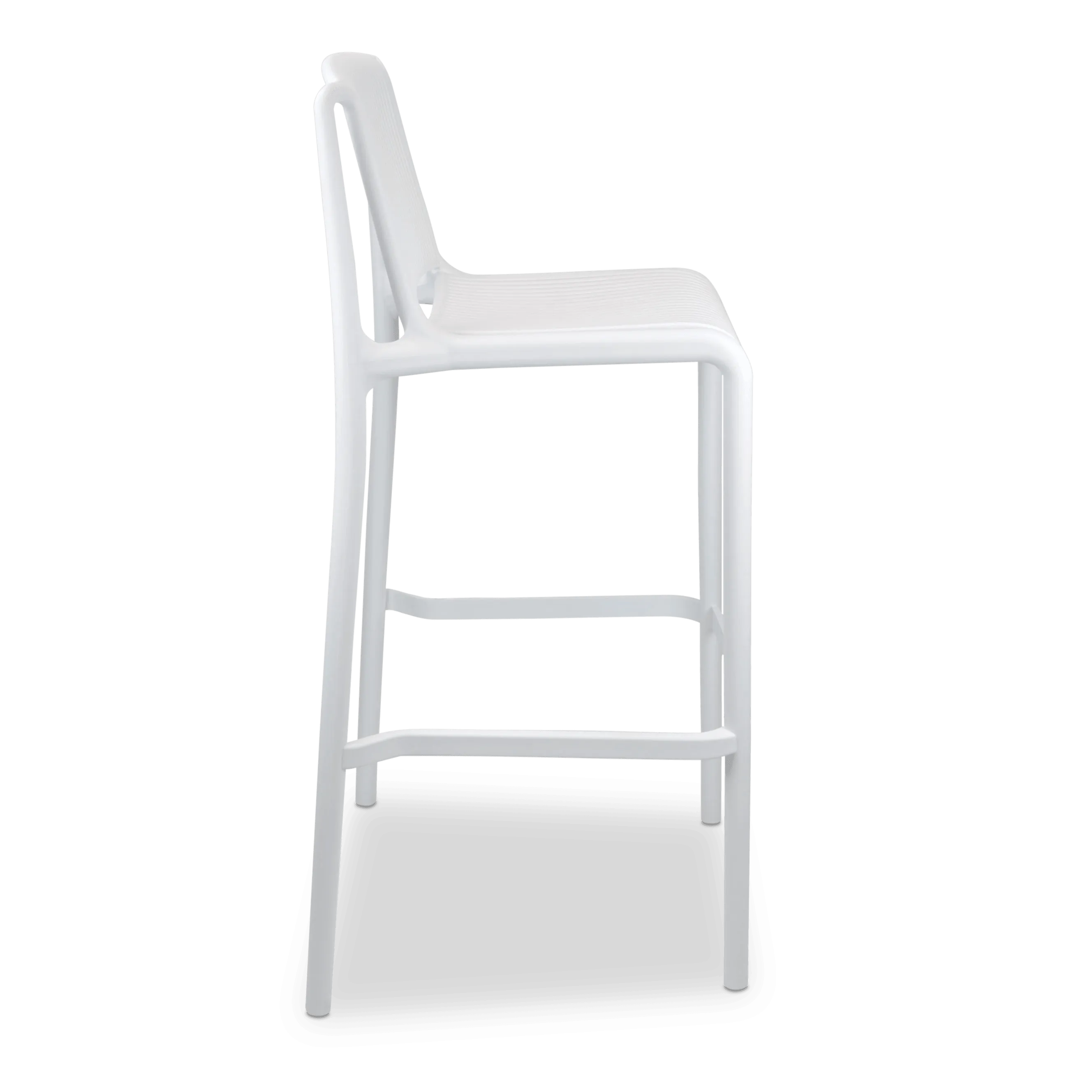 Paros UV Plastic Outdoor Bar Stool (PP) in Arctic White