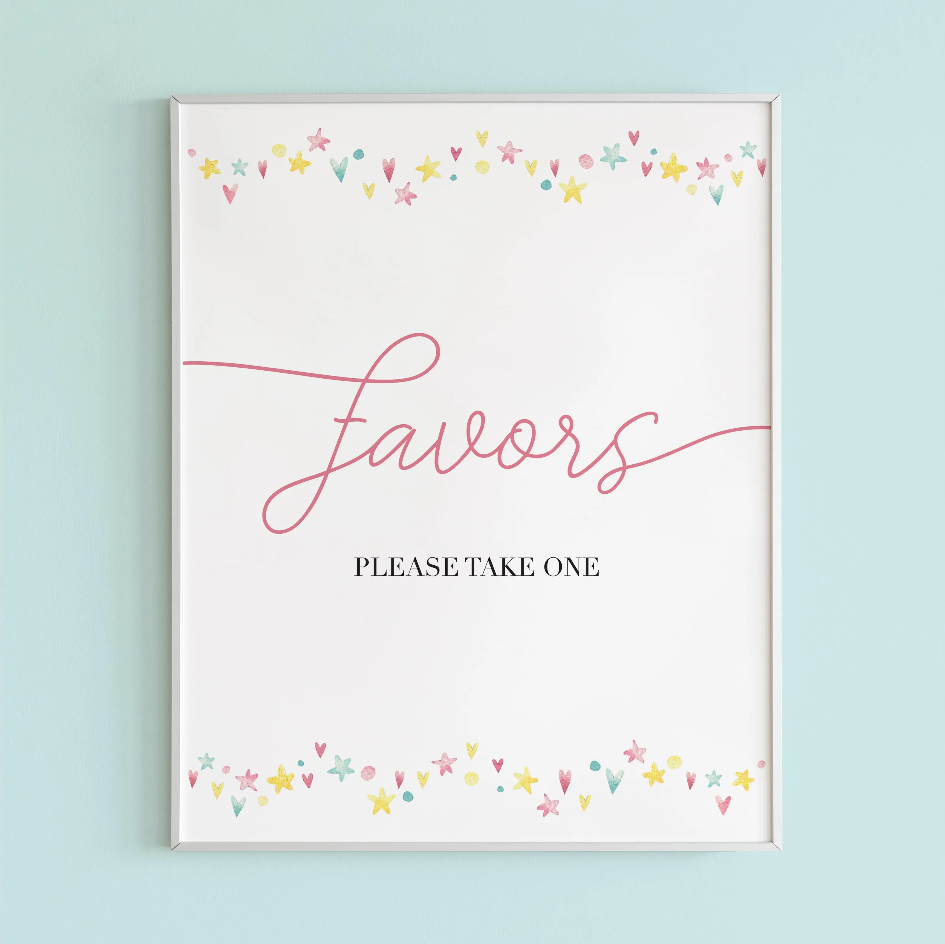 Printable Favors Sign for Pink Party