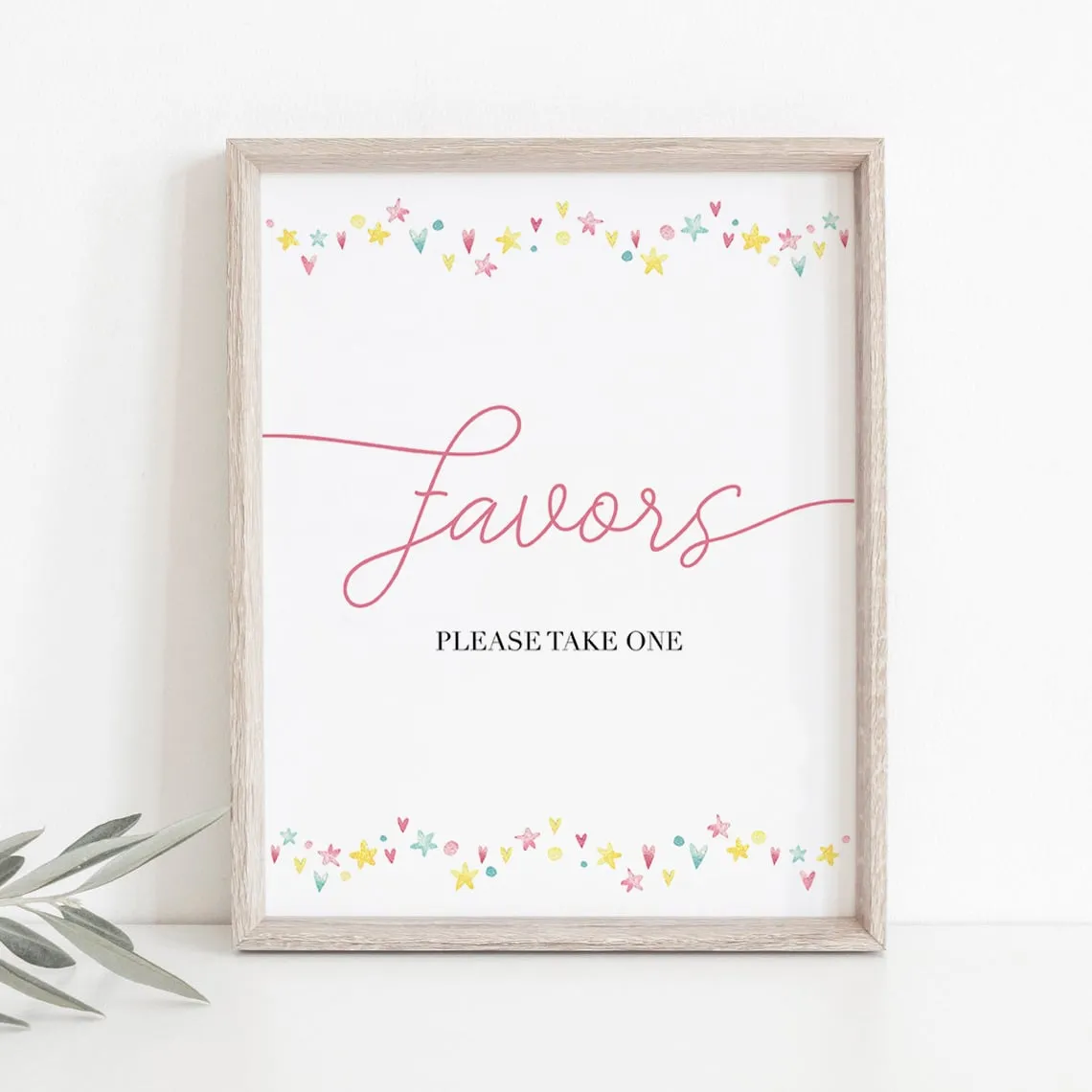 Printable Favors Sign for Pink Party