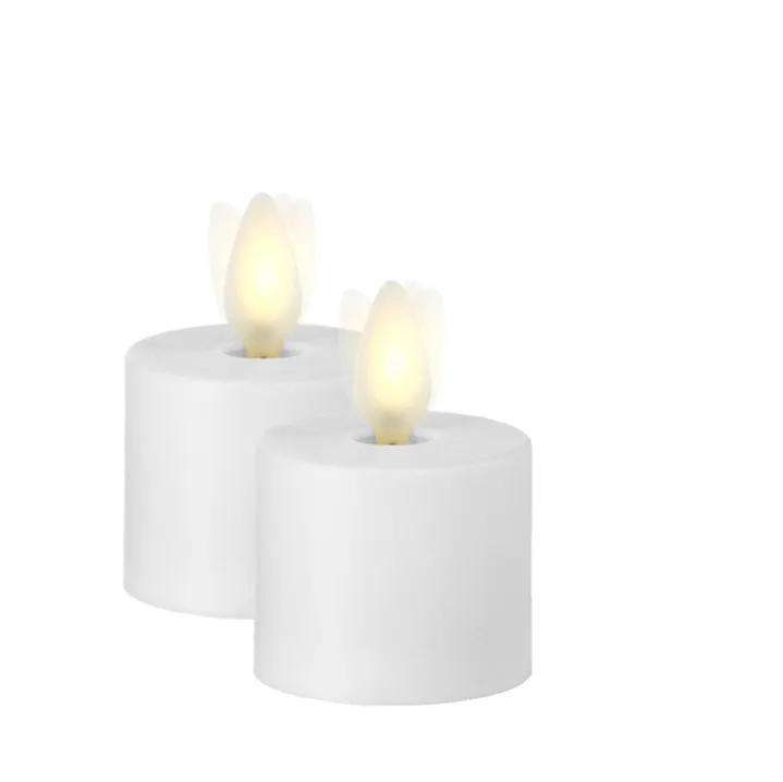 Raz Imports Moving Flame Tea Light Ivory, Set of 2 Candles