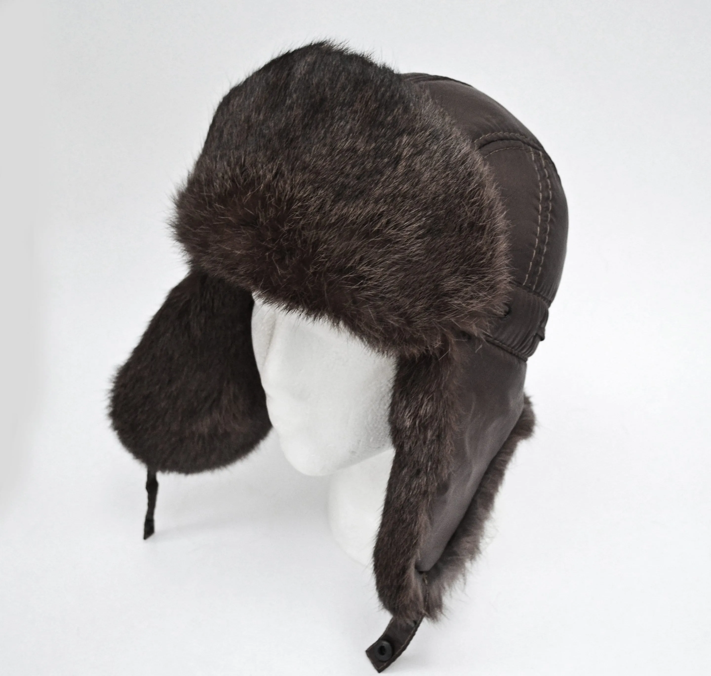 READY to SHIP Child Real Fur Hat, Aviator Hat, Ushanka, Russian Hat, Ski Hat,  Rabbit Fur, Fur Hat with Ear Flaps, Warm Hat, Boy Fur Hat