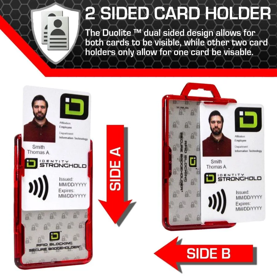 Secure Badge Holder DuoLite ® Vertical 2 ID Card Holder