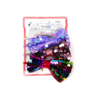 Smily Kiddos Multicolor Sequine Bow Hair Clip Set