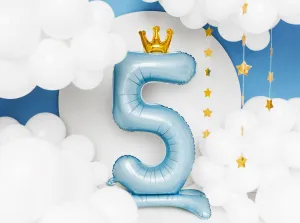 Standing Number 5 Balloon Blue