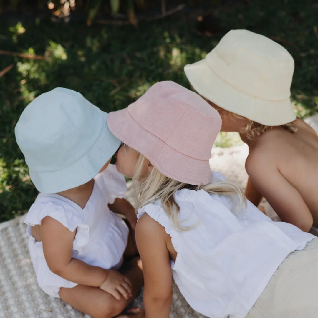 Terry Towelling Bucket Hat - Blush