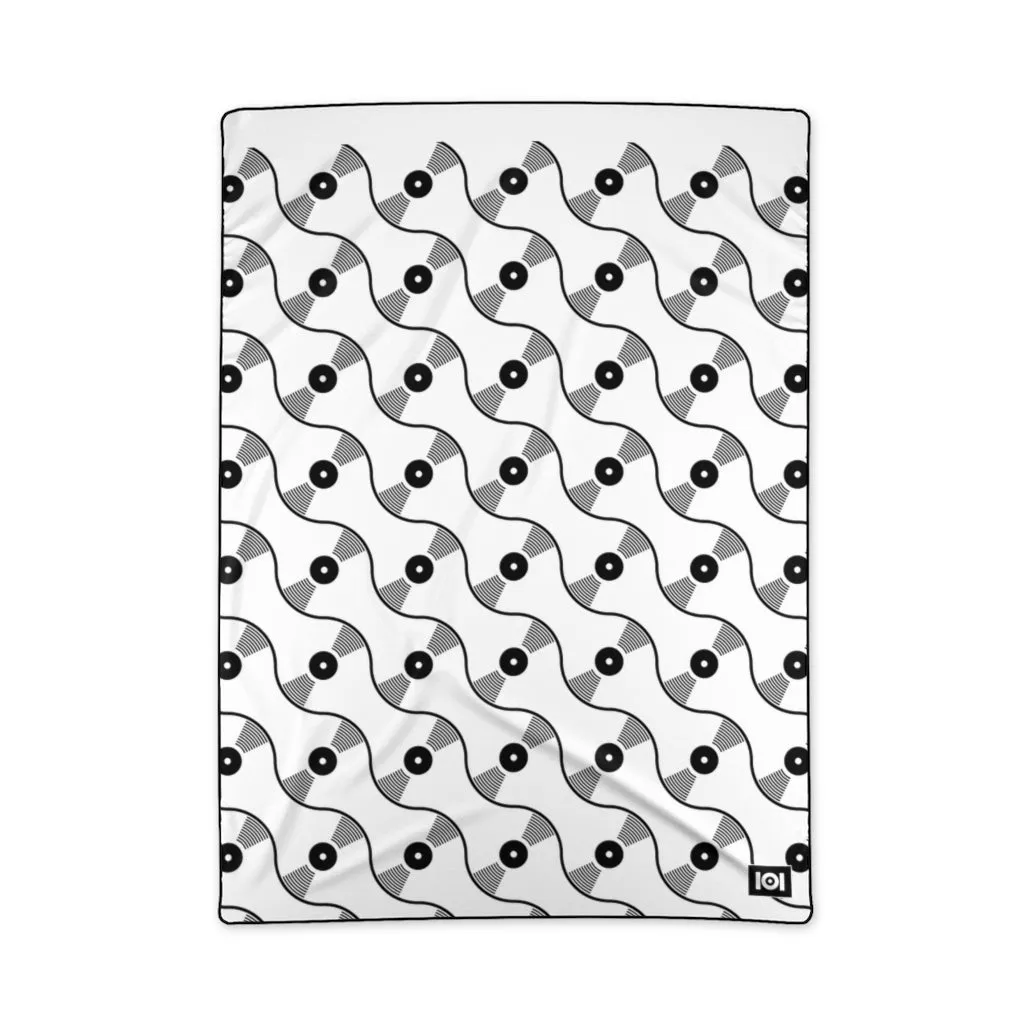 VINYL 01 PATTERN POLYESTER BLANKET - WHITE