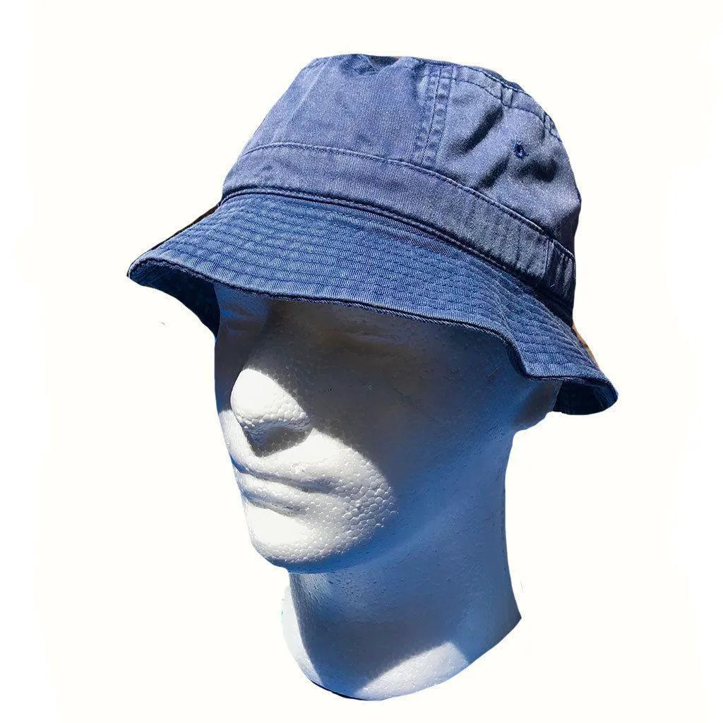 Washed Cotton Sun Bucket Boonie Hats Caps Fitted Sizes Solid /Camo Fishermans Beach