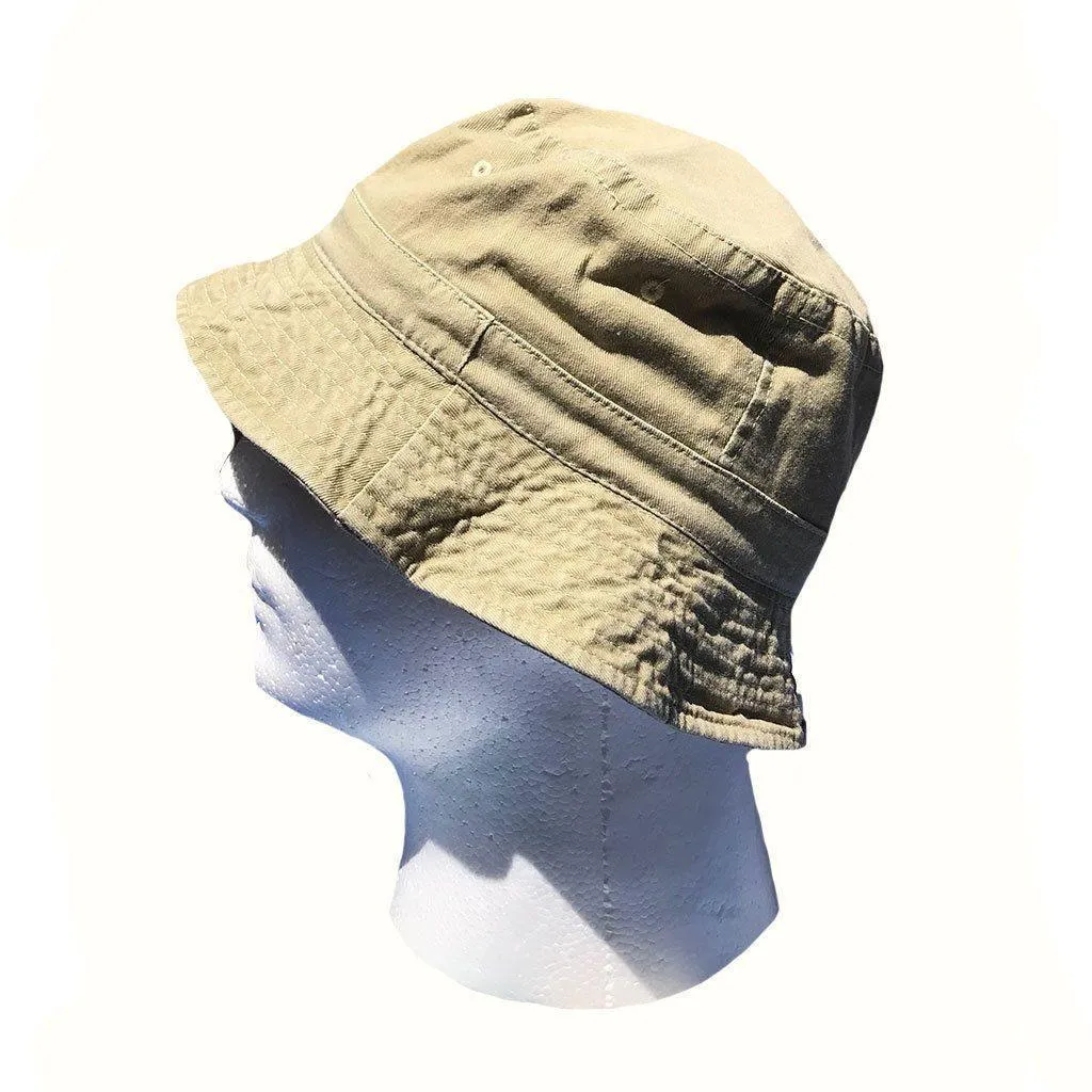 Washed Cotton Sun Bucket Boonie Hats Caps Fitted Sizes Solid /Camo Fishermans Beach