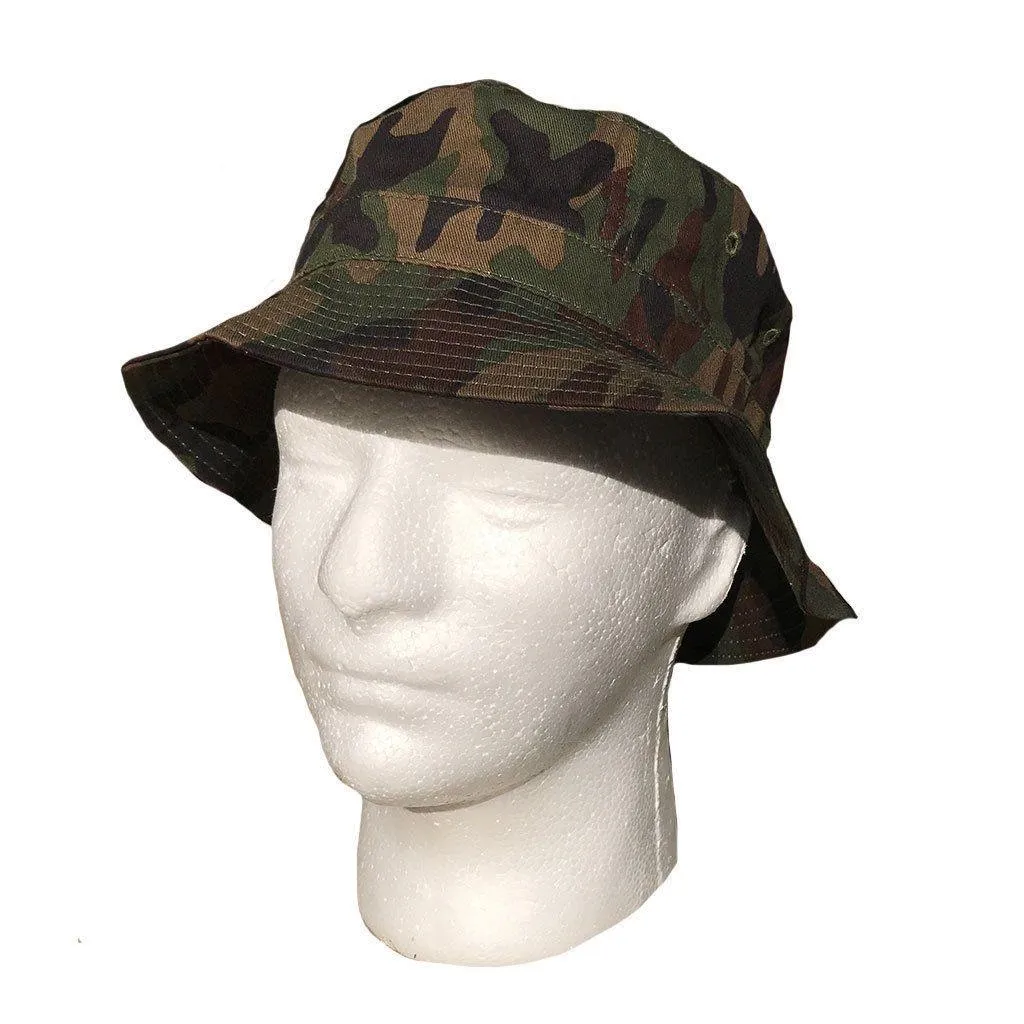 Washed Cotton Sun Bucket Boonie Hats Caps Fitted Sizes Solid /Camo Fishermans Beach